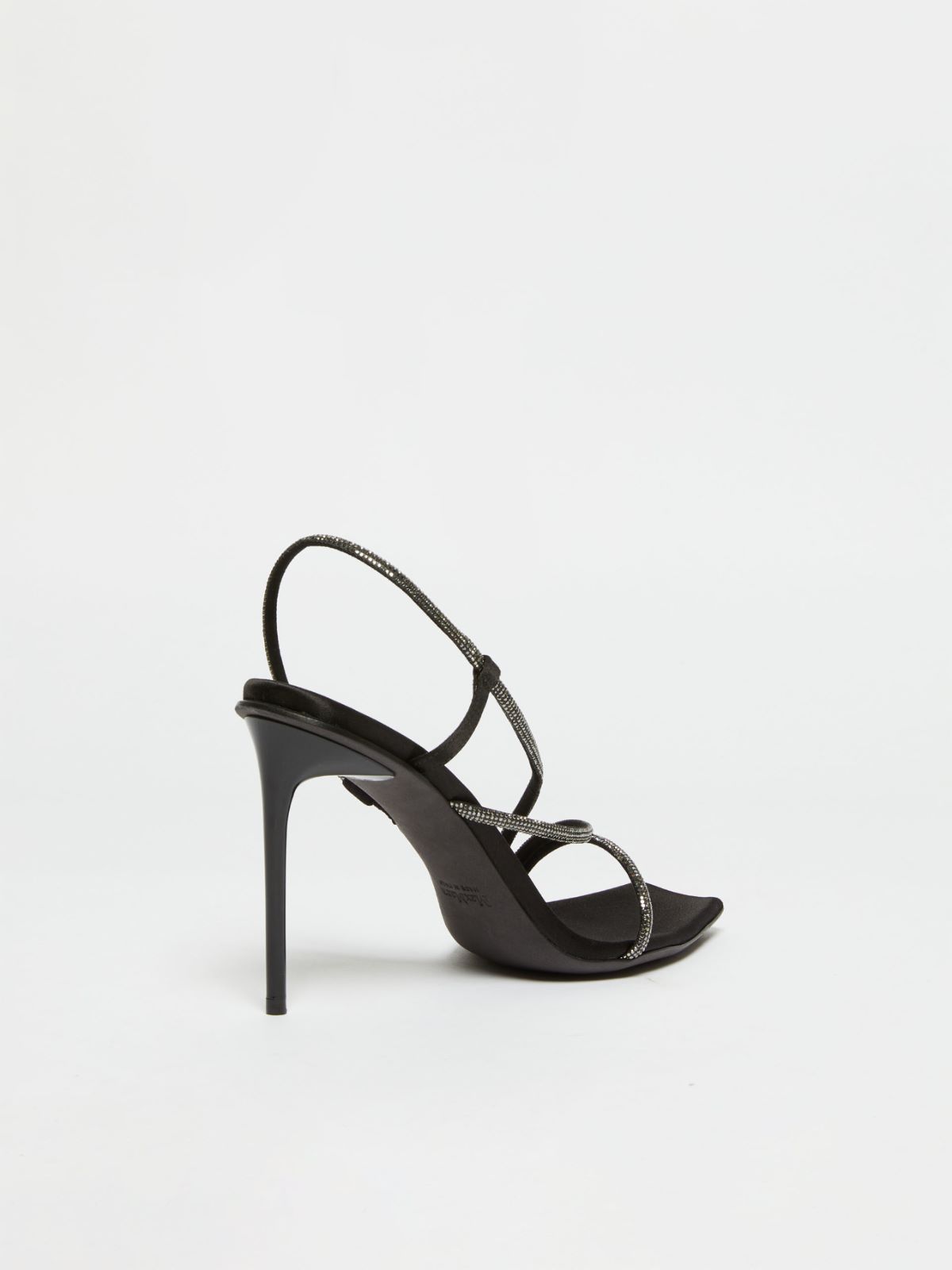 Satin and crystal sandals