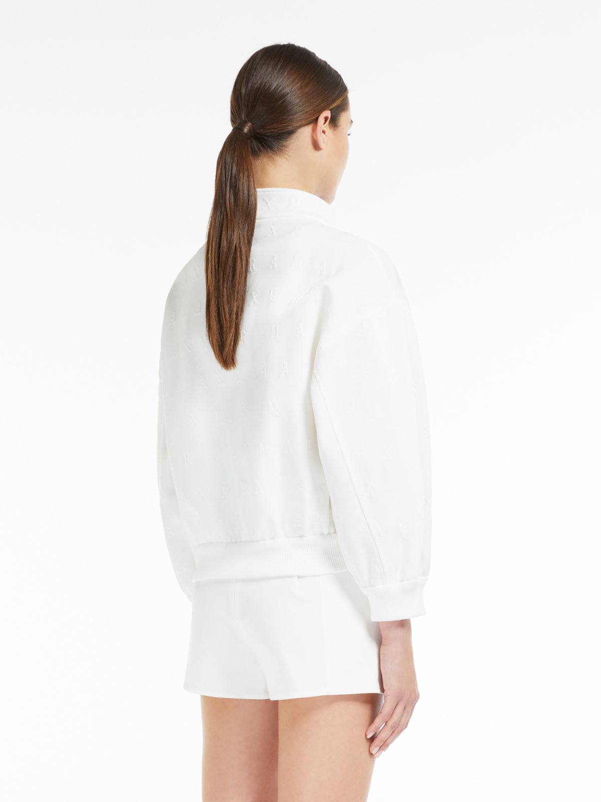 Cropped cotton logo blouse