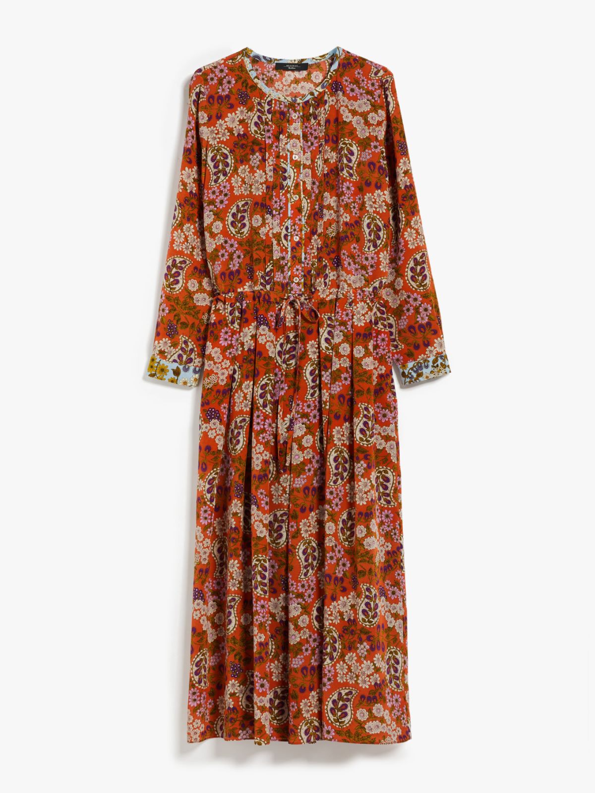 Printed crepe de chine dress