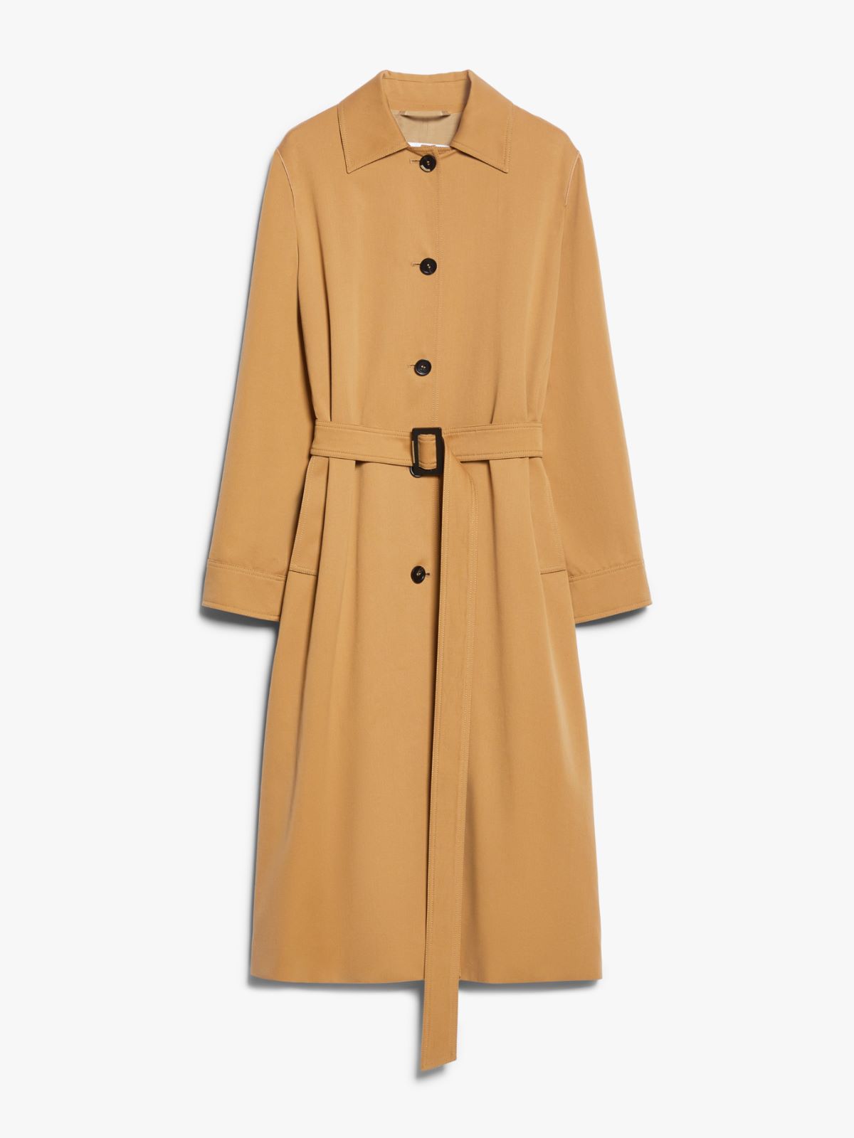 Water-repellent gabardine flared trench coat