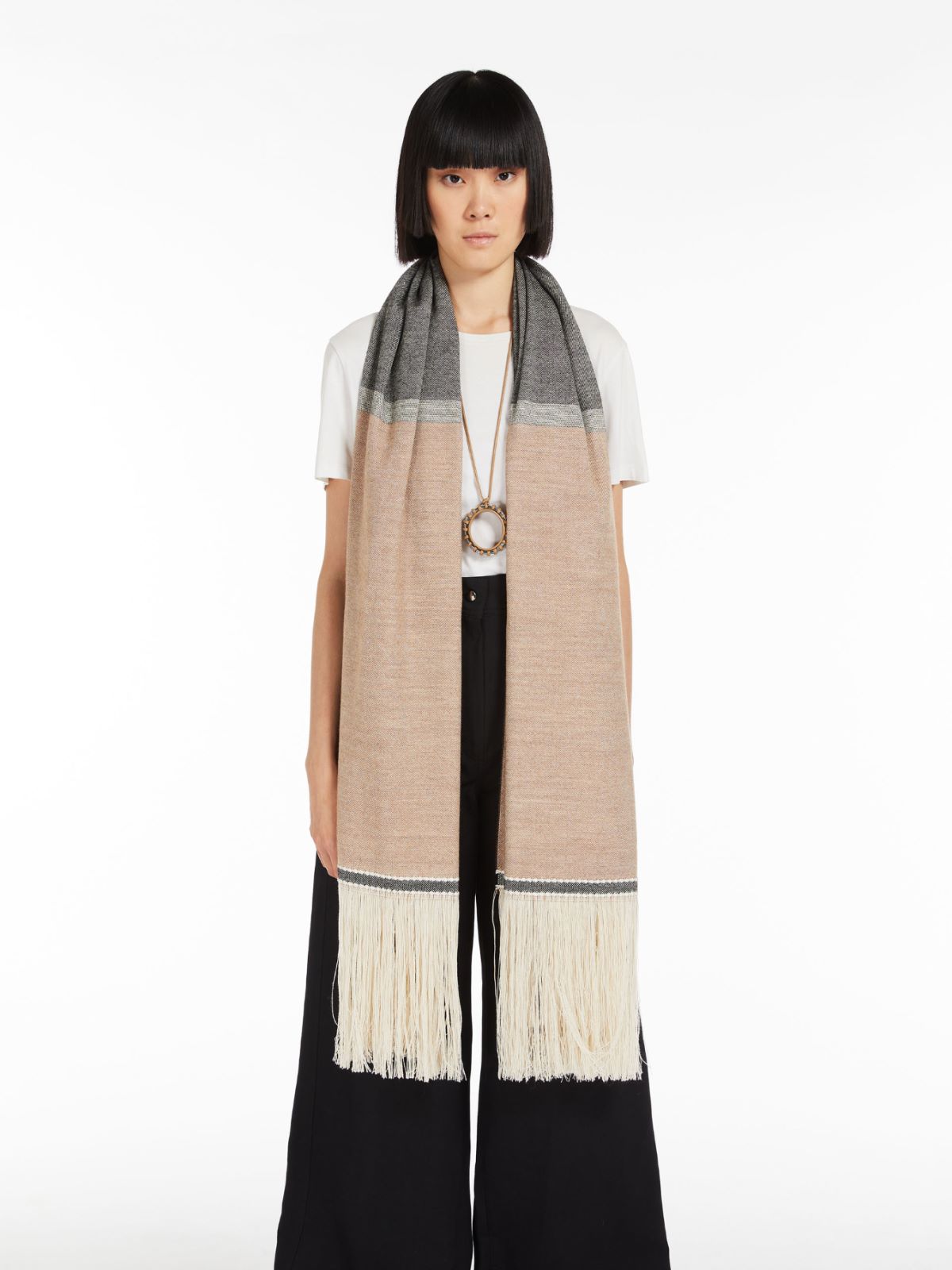 Hemp and wool-blend stole