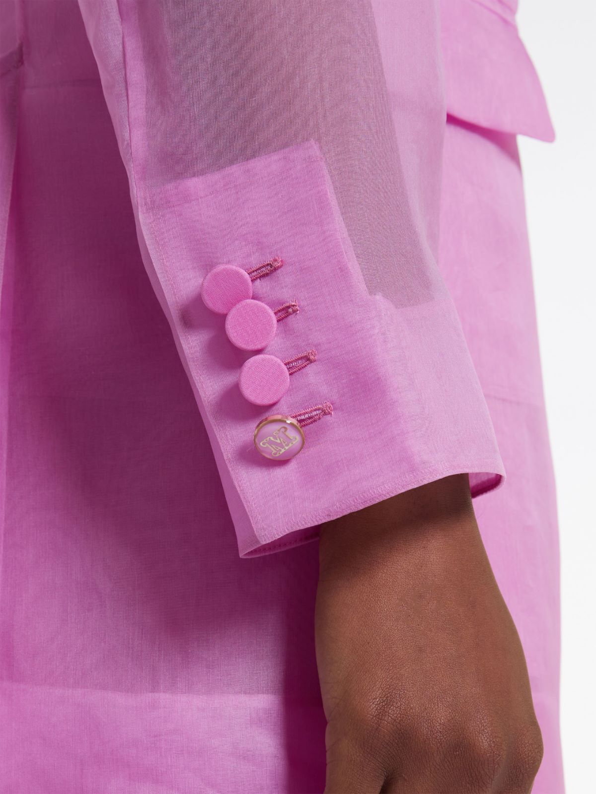 Silk organza double-breasted blazer