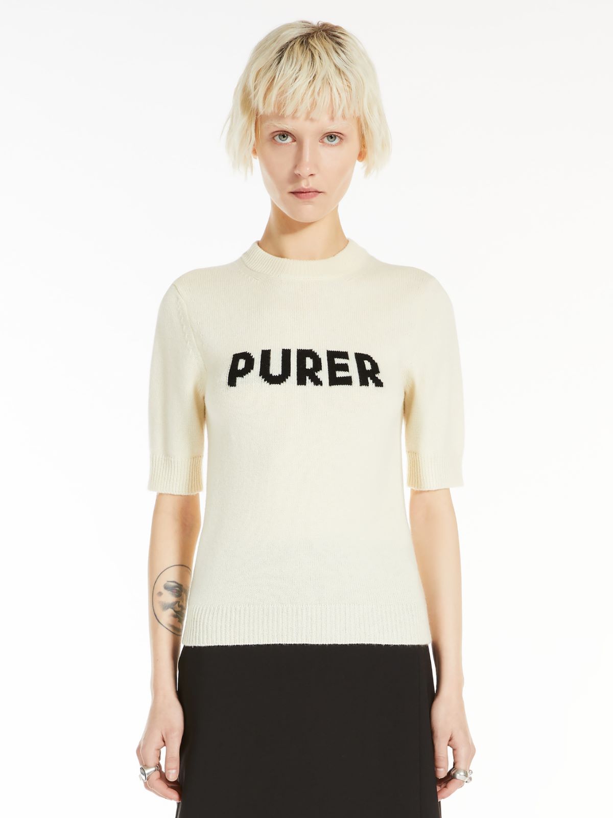 Wool and cashmere-knit T-shirt