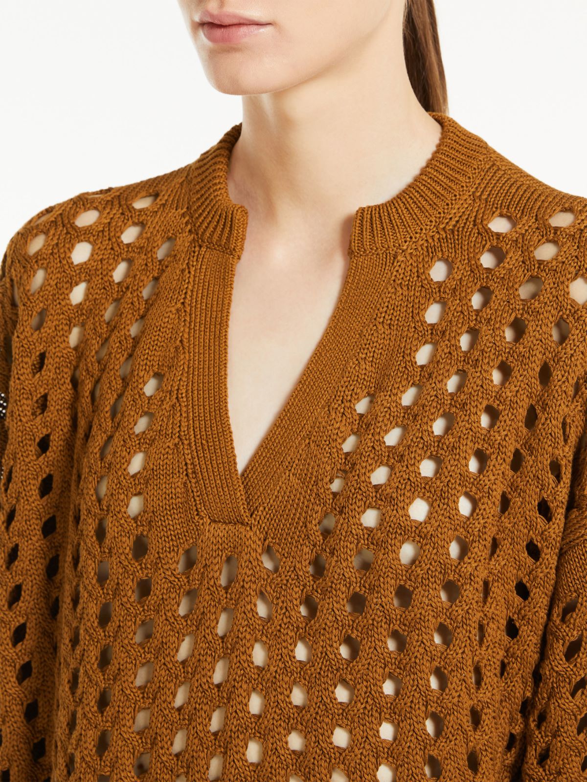 Mesh boxy jumper in cotton