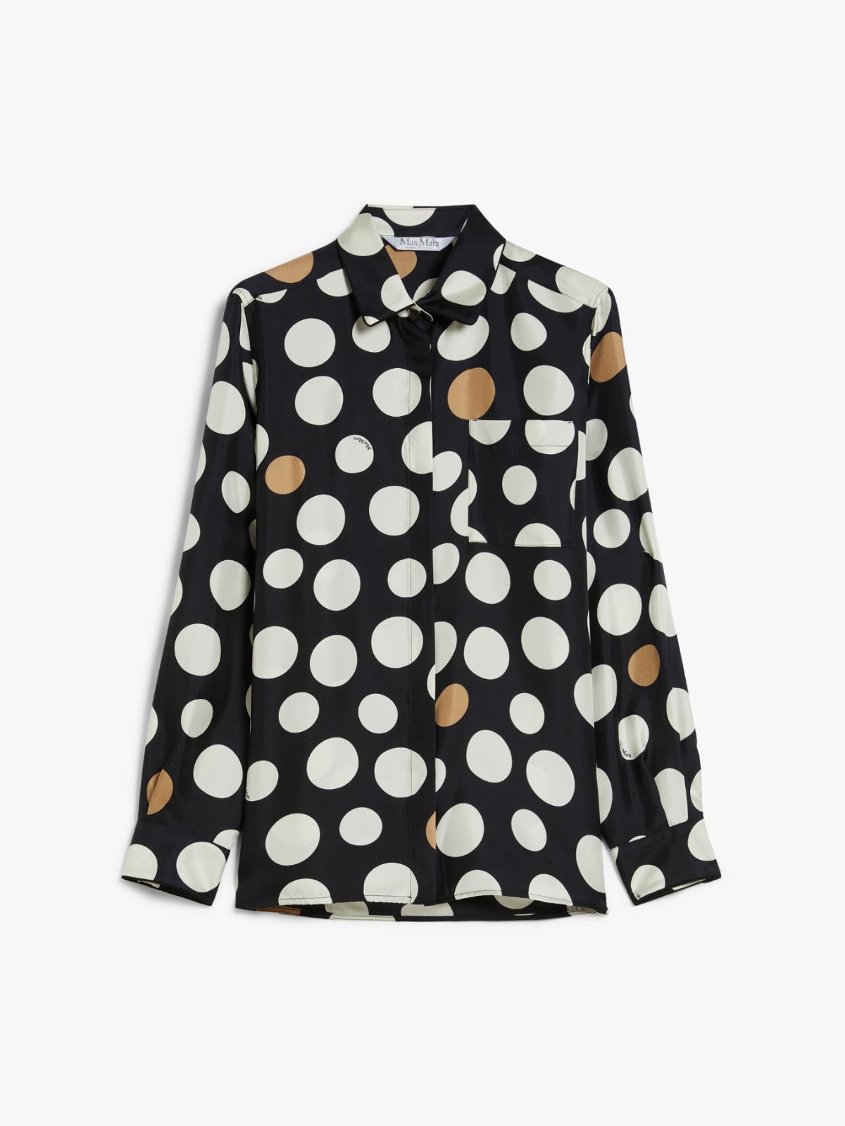 Printed silk twill shirt