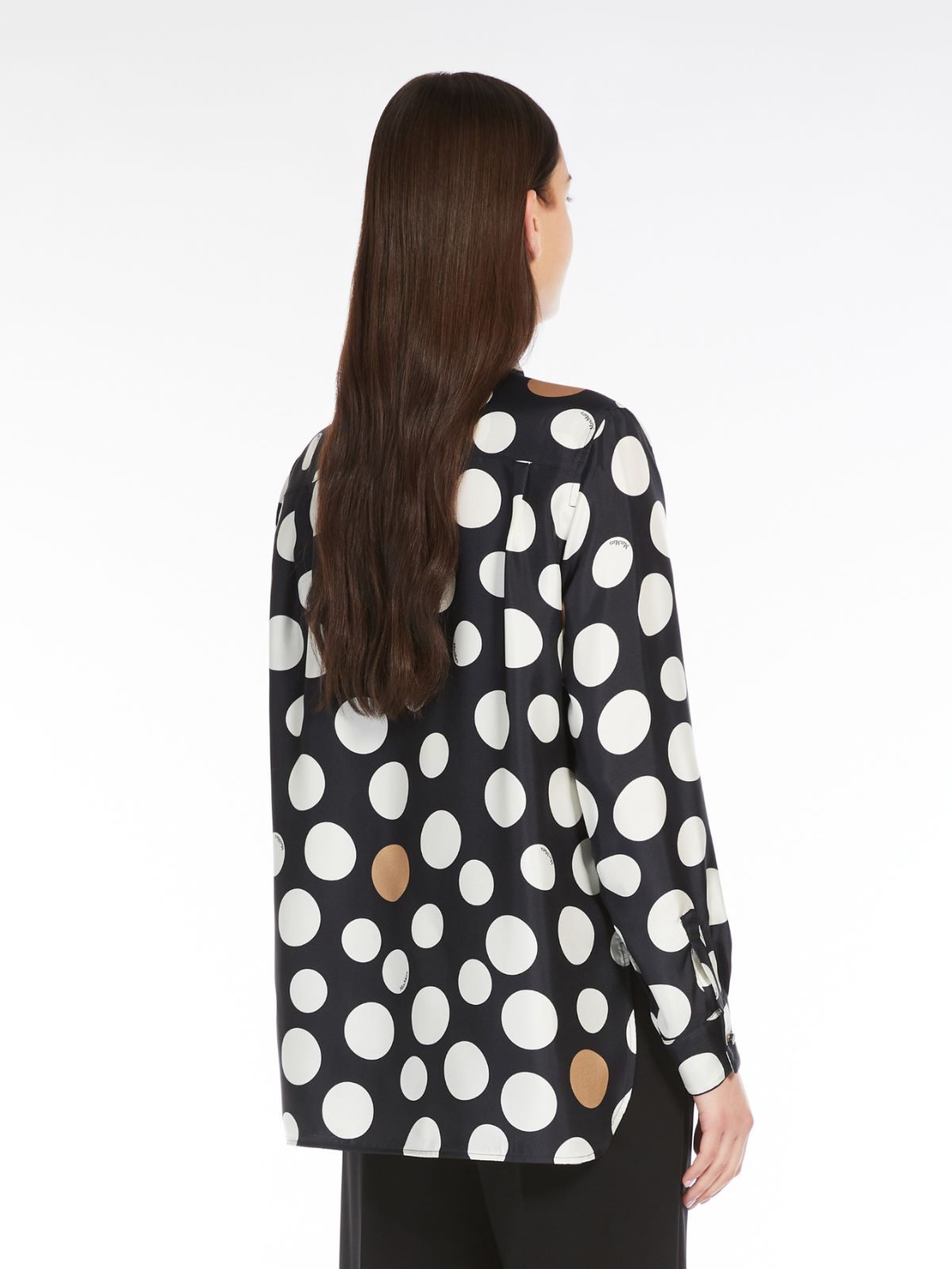 Printed silk twill shirt