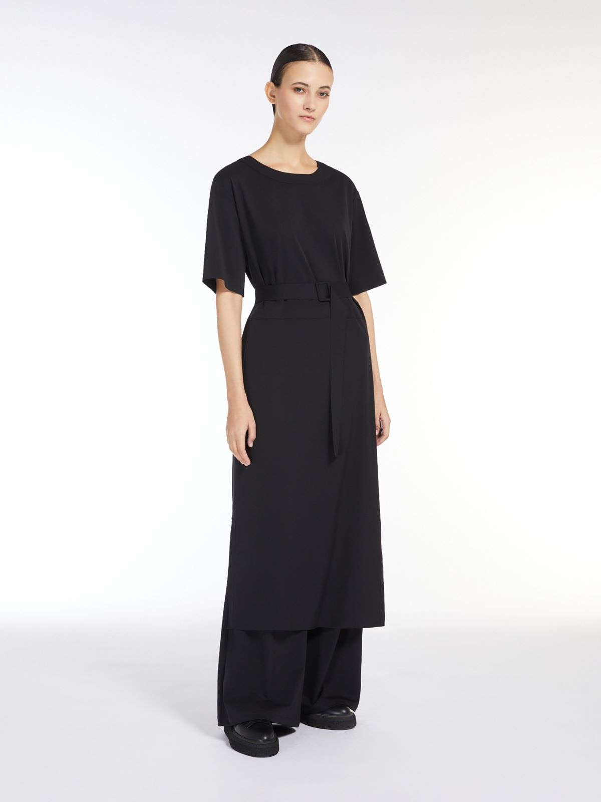 Technical jersey T-shirt dress