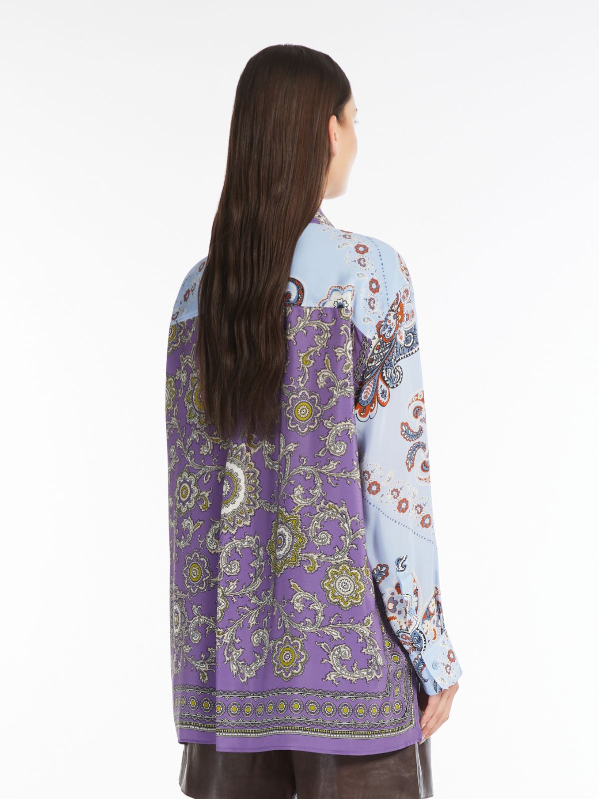 Printed crepe de chine shirt