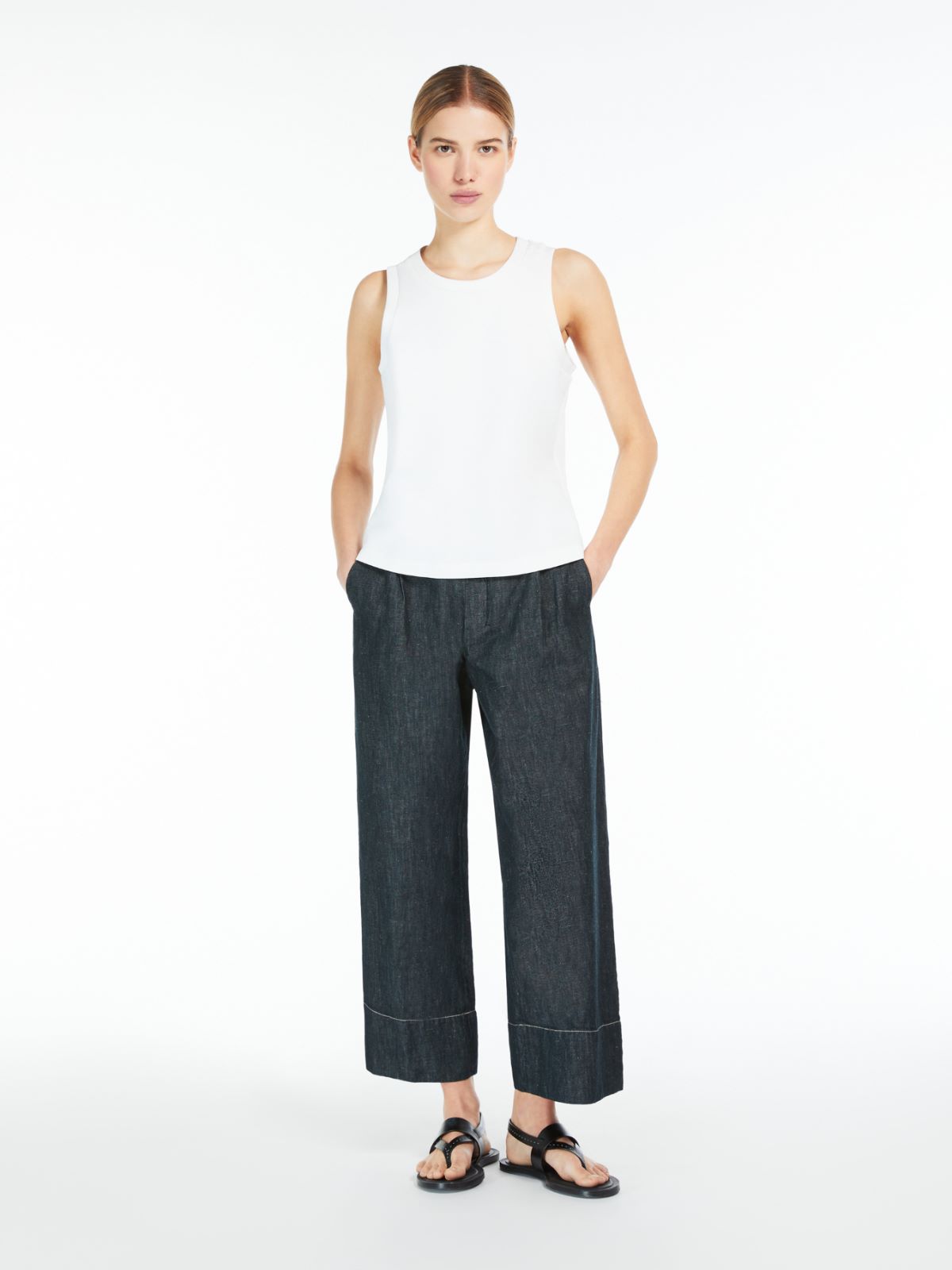 Cotton-blend jersey top