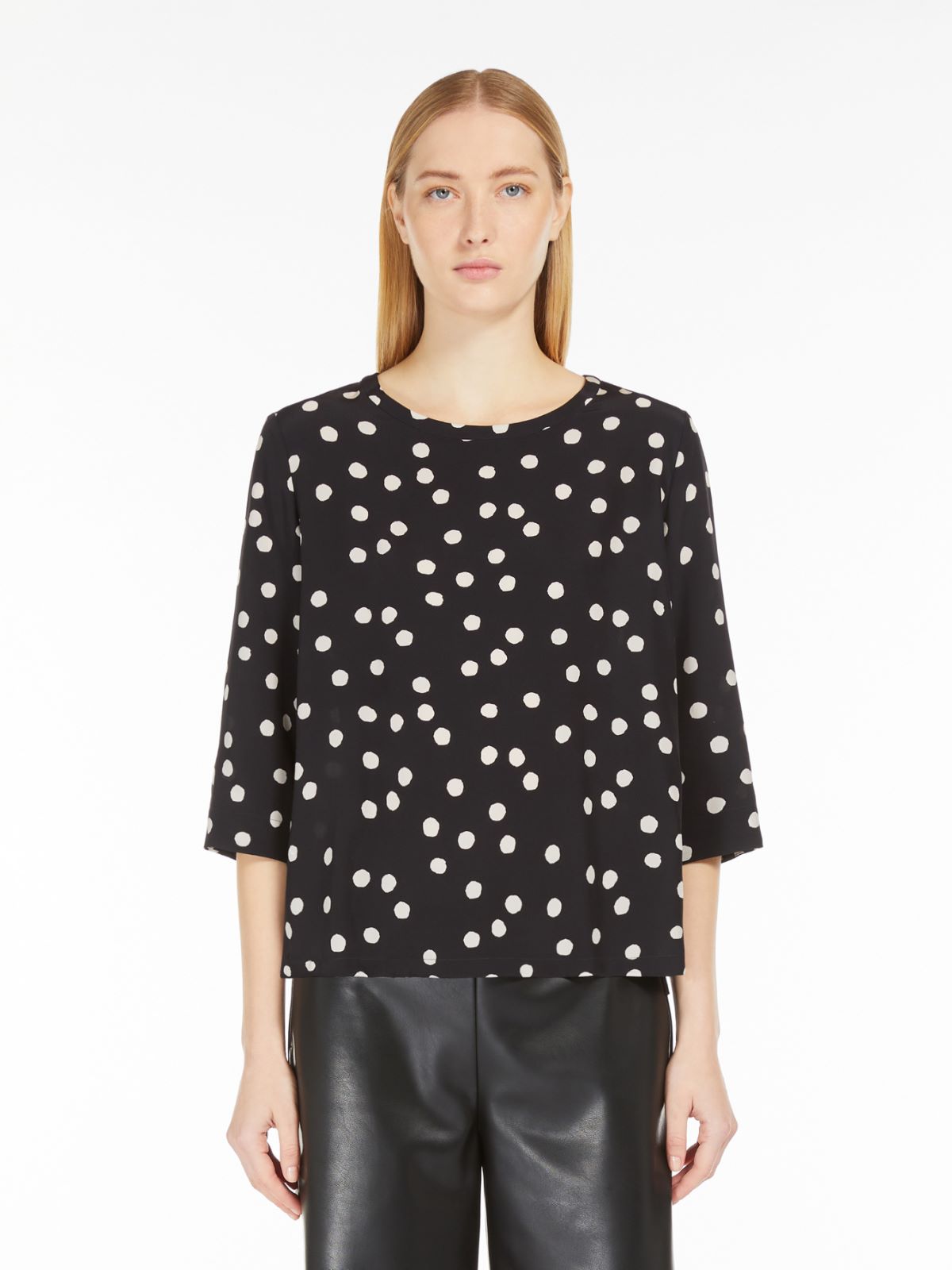 Printed crêpe de chine blouse