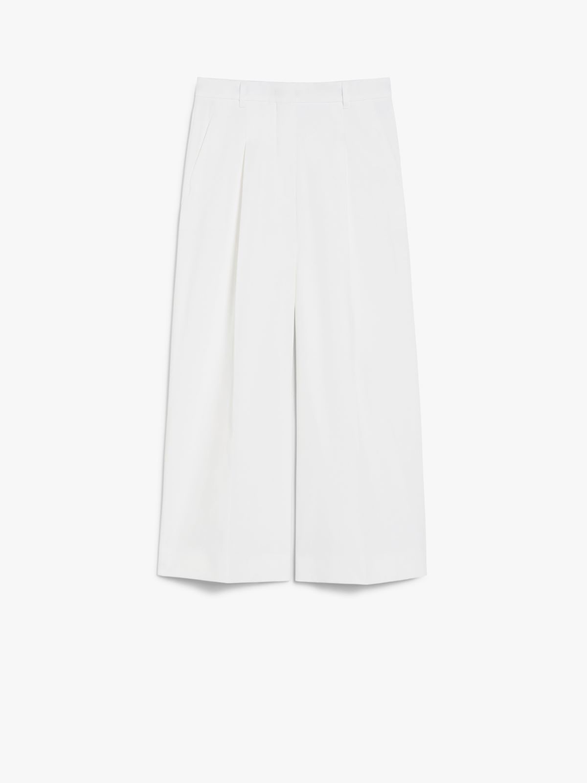 Cropped stretch cotton trousers