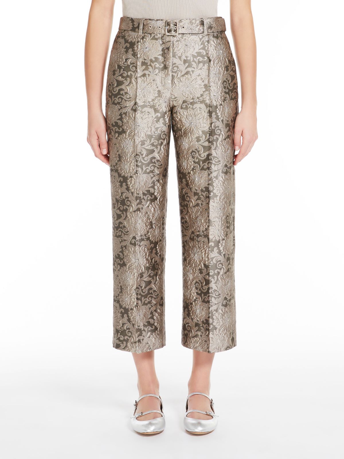 Jacquard silk trousers