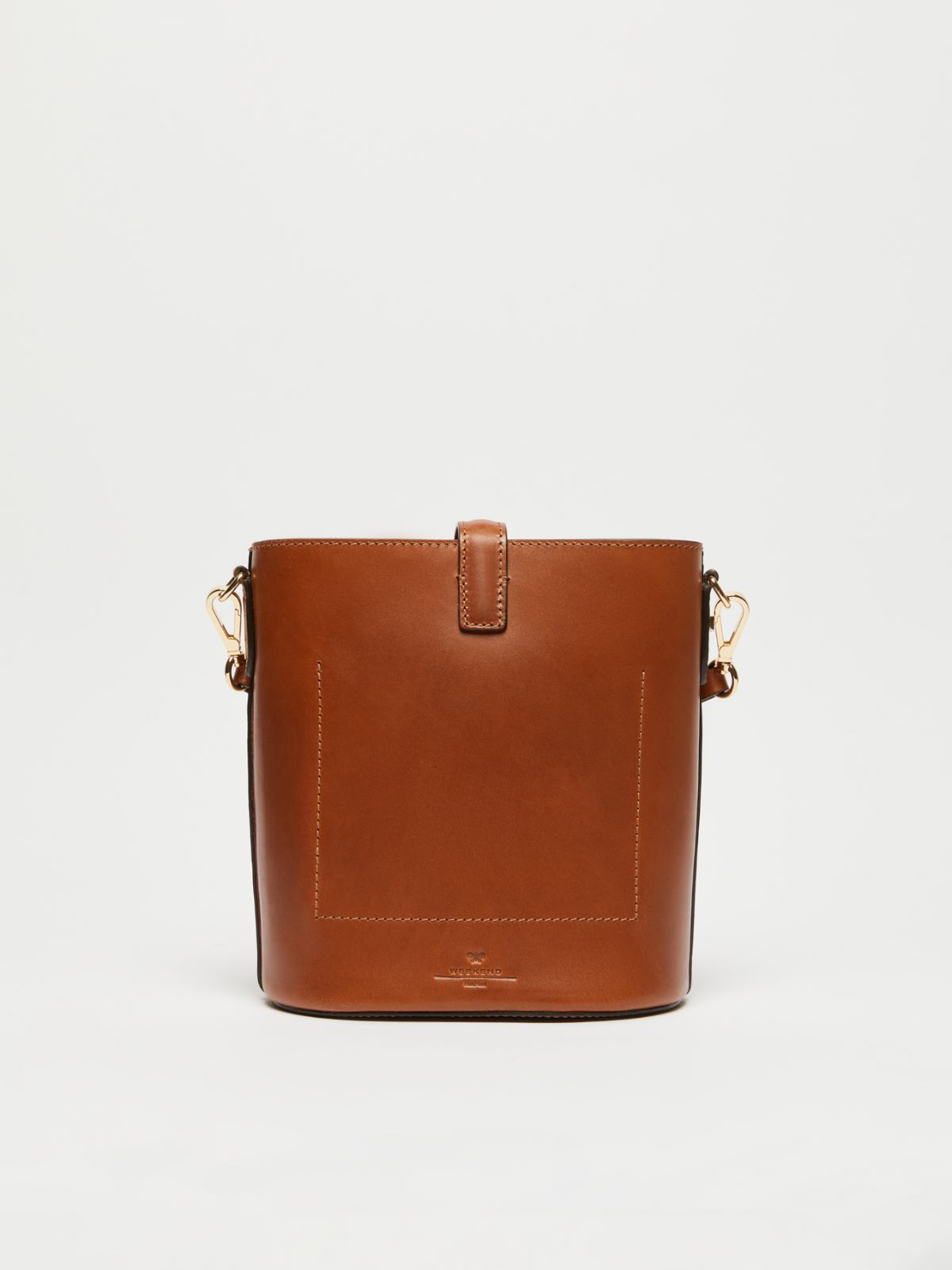 Small leather bucket bag