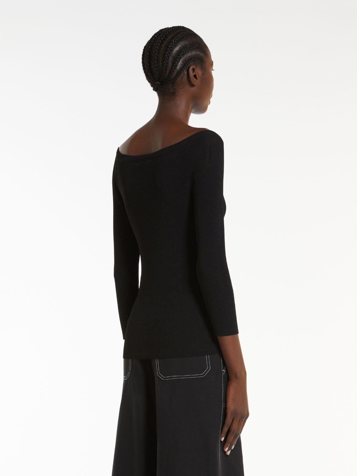 Viscose boat neck jumper