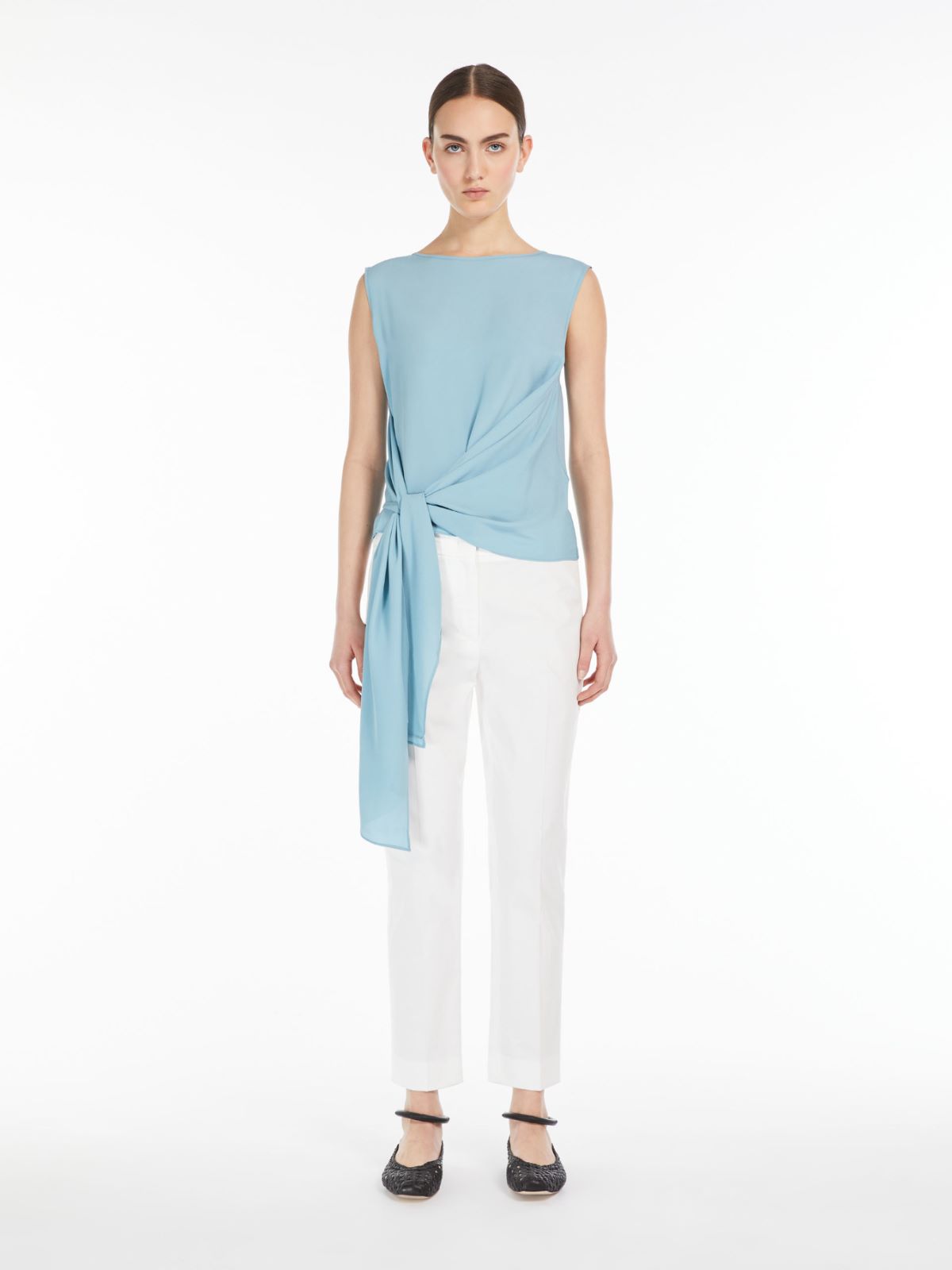 Jersey and crepe top