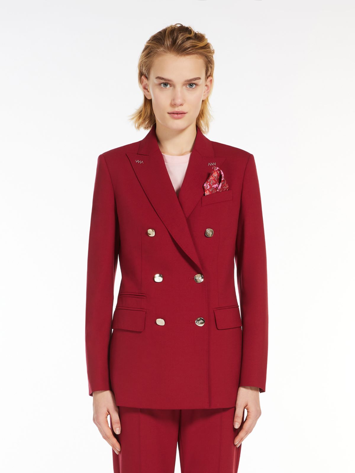 Wool and mohair double-breasted blazer