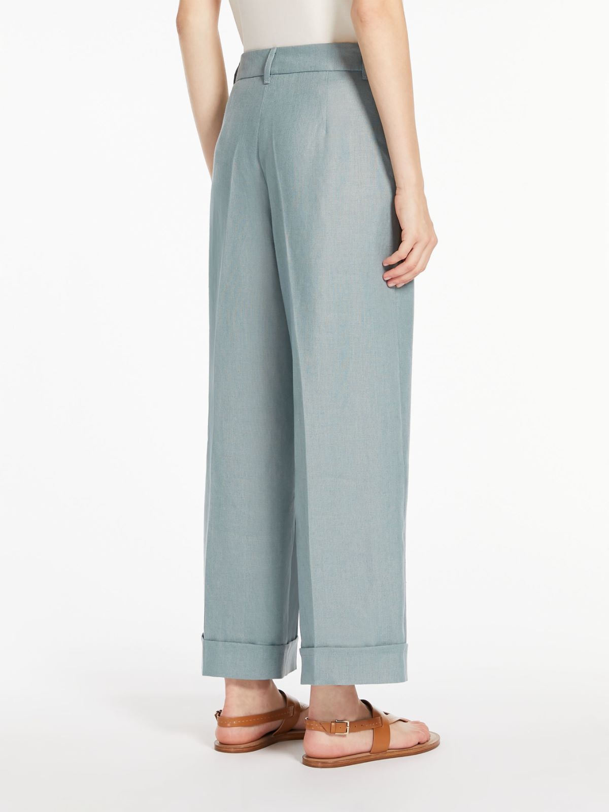 Linen canvas palazzo trousers