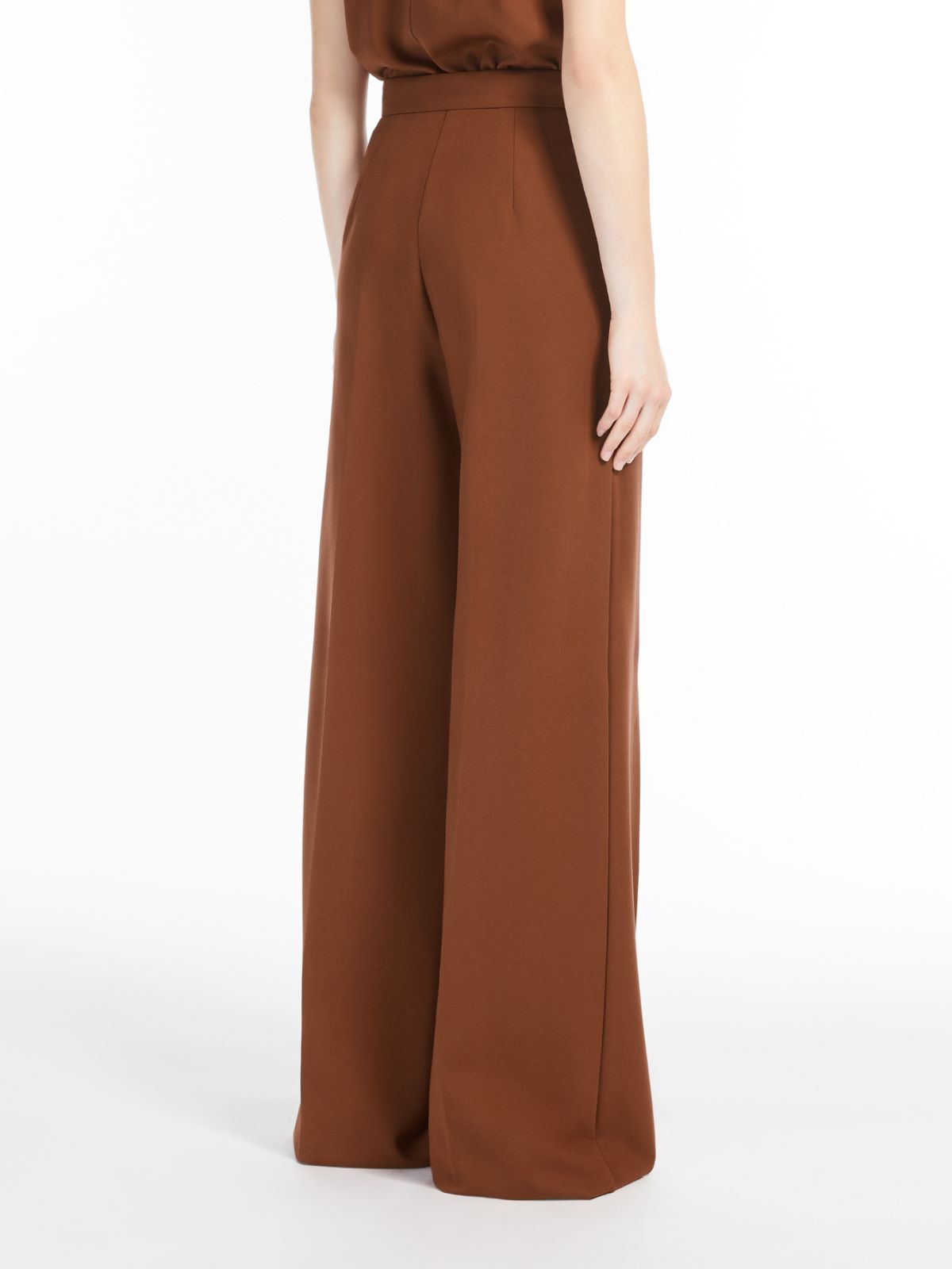 Long compact jersey trousers