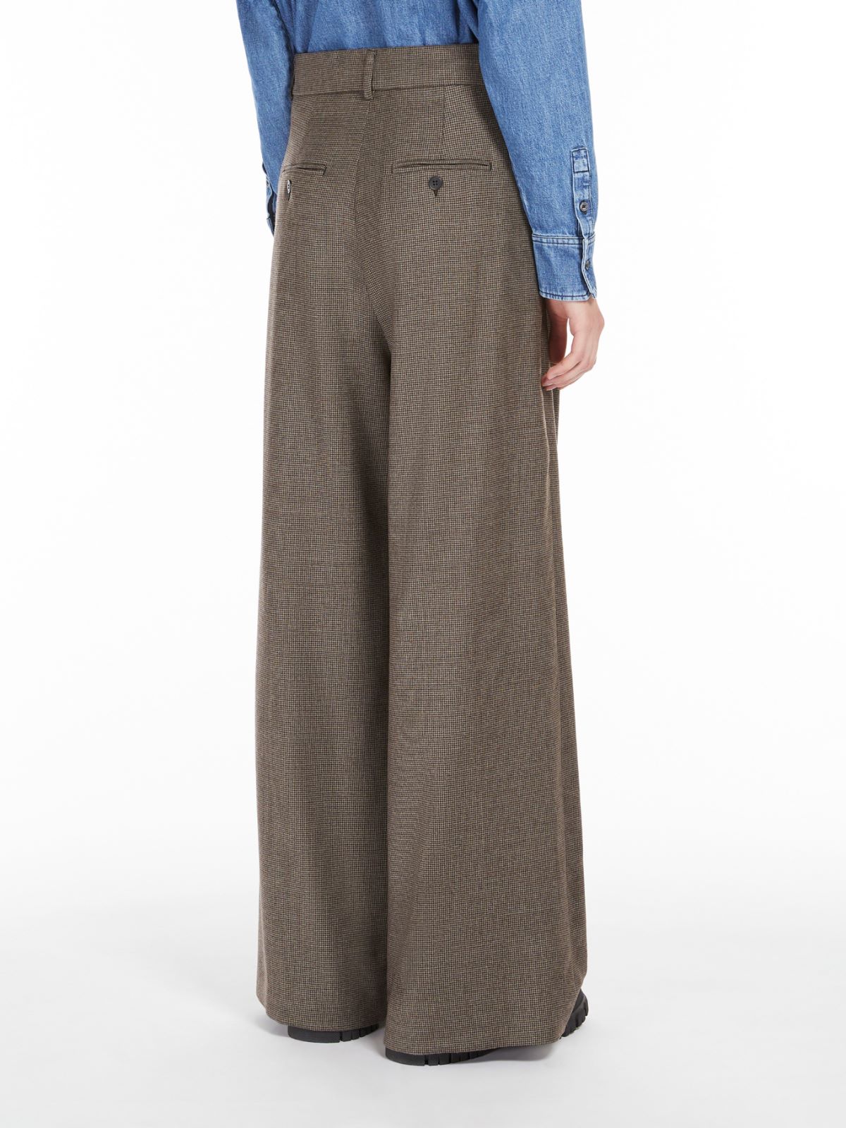 Wool flannel palazzo trousers
