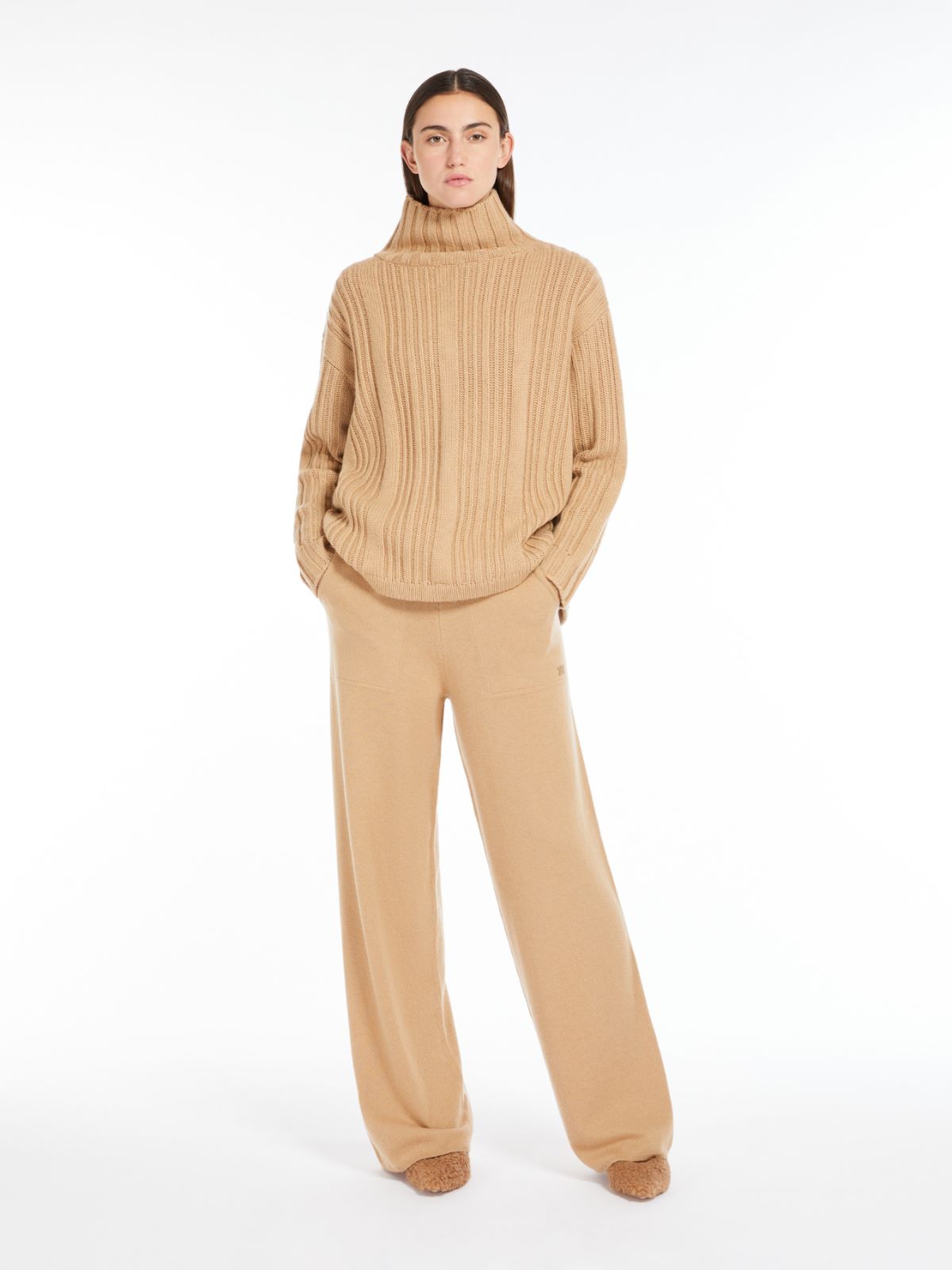 Wool and cashmere polo-neck jumper