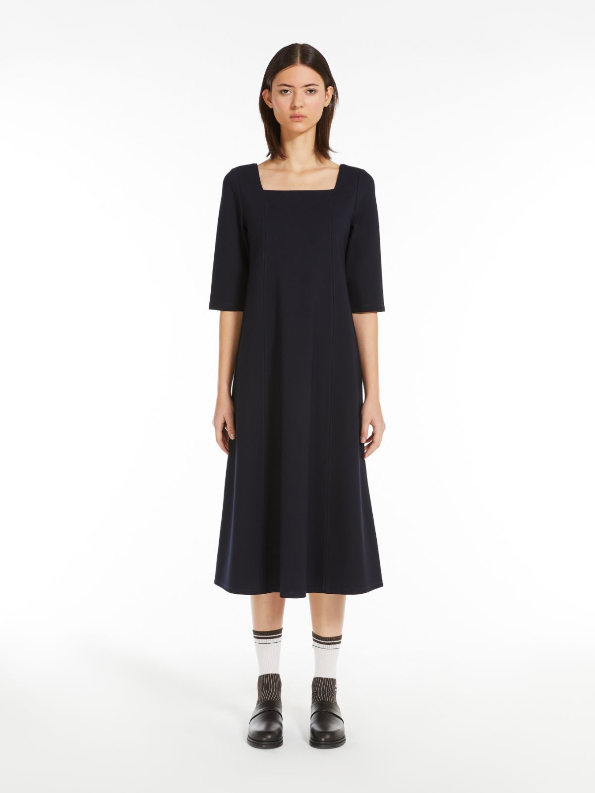 Milan-stitch jersey dress