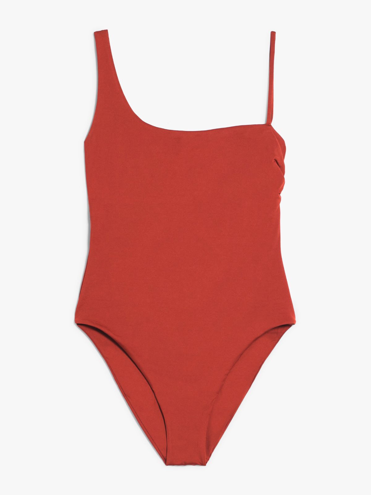 Jersey one-piece one-shoulder swimsuit