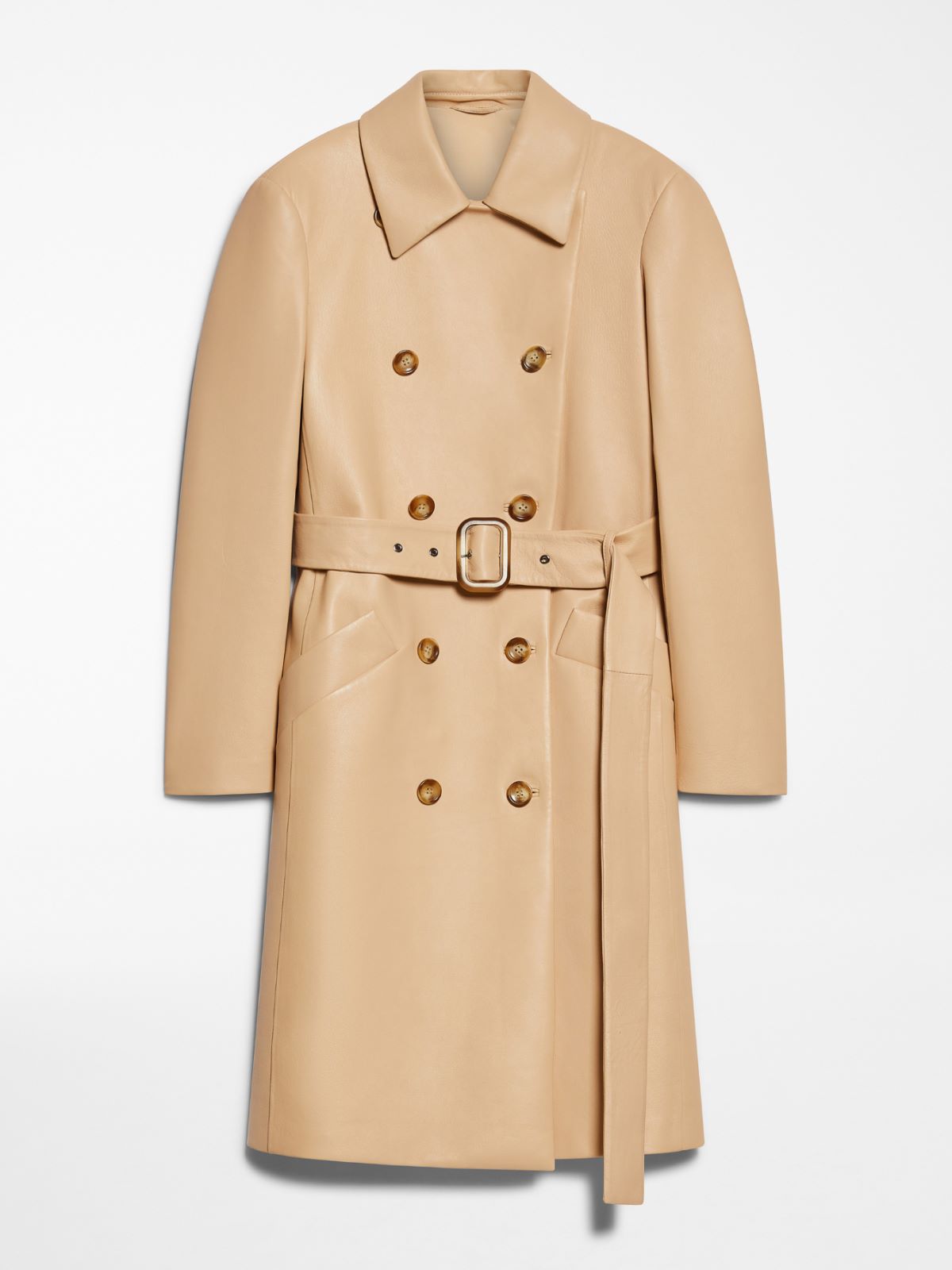 Nappa leather trench coat