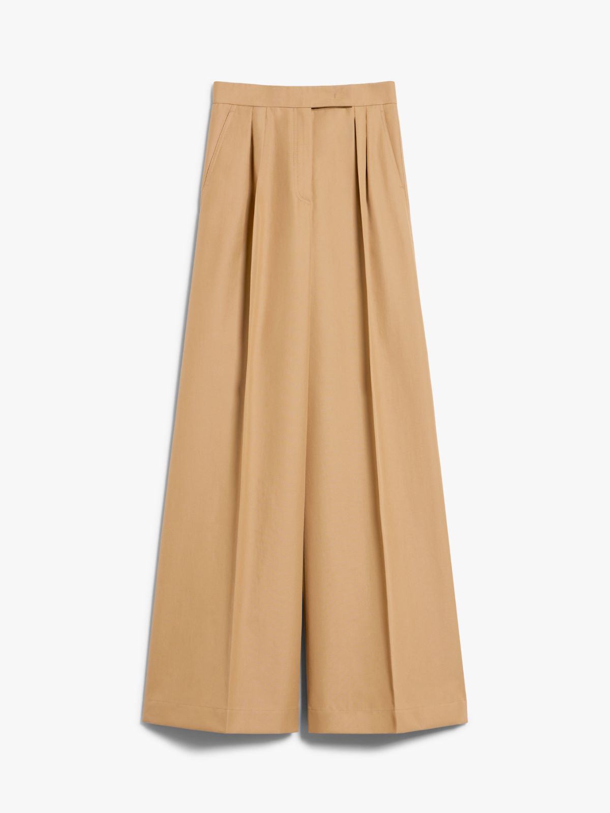 Wide-leg cotton trousers