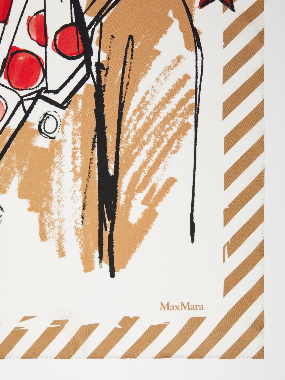 Printed silk square foulard