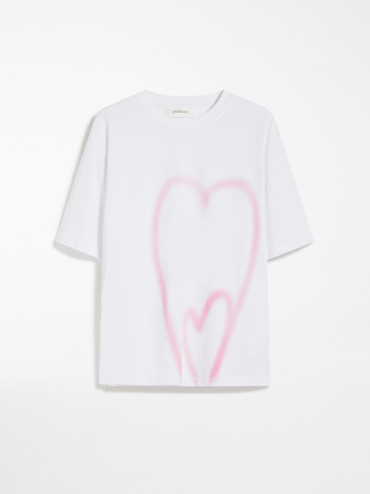 Heart print-adorned jersey T-shirt