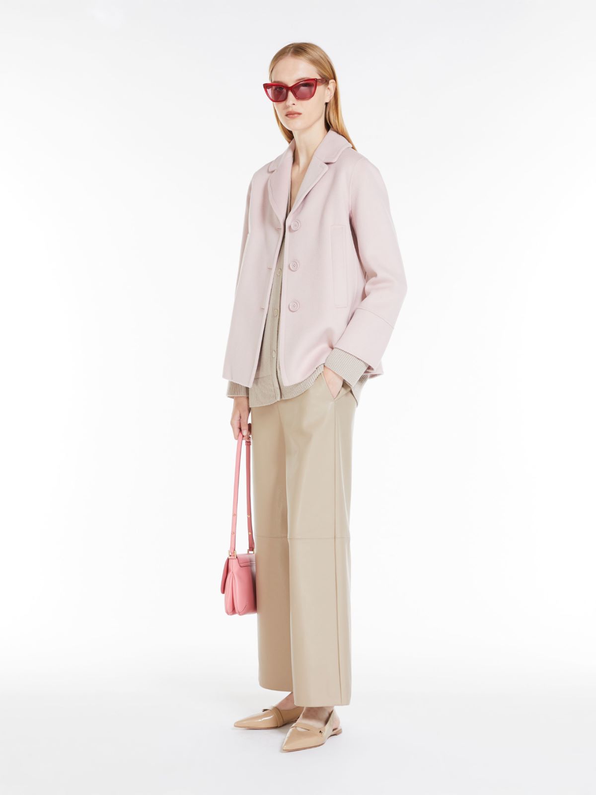 Single-breasted wool pea coat