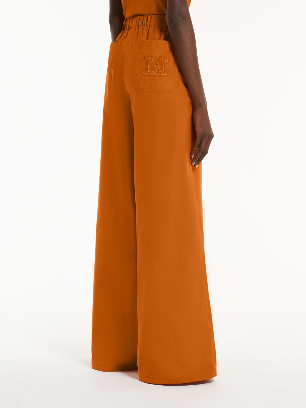 Wide poplin trousers