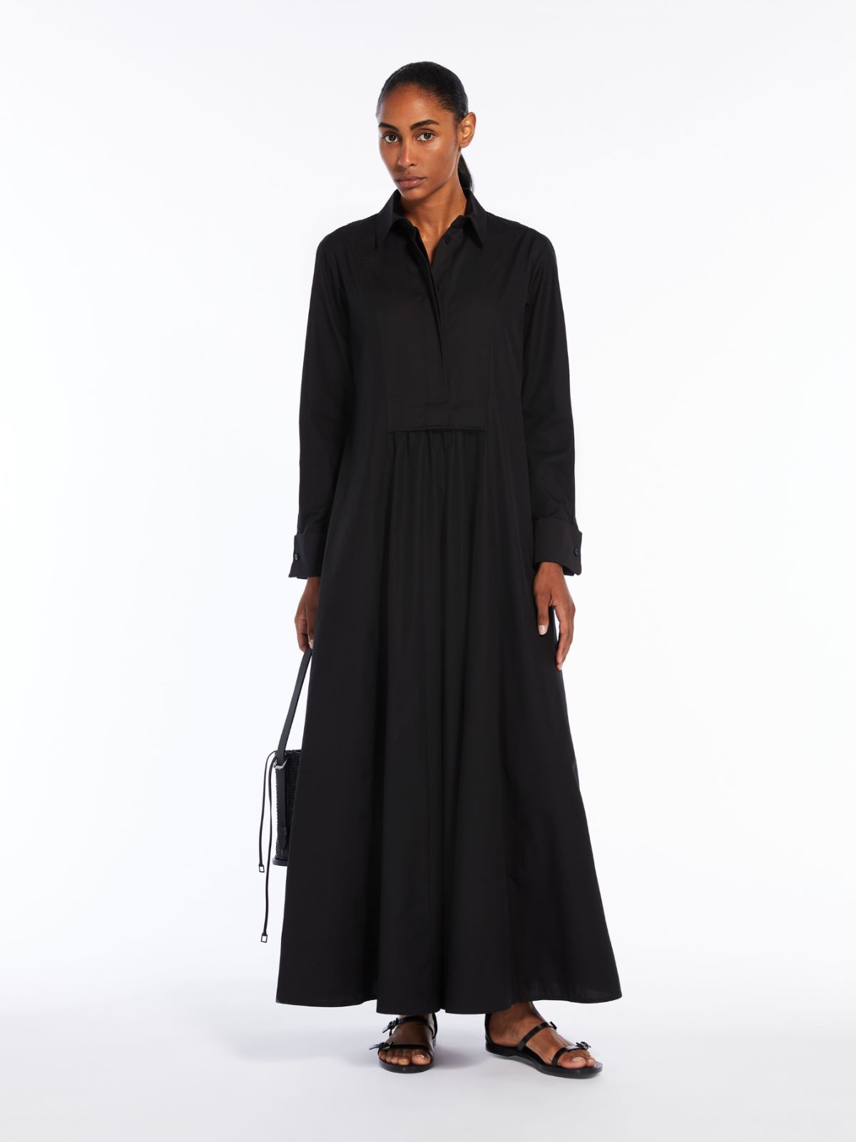 Long cotton shirt dress