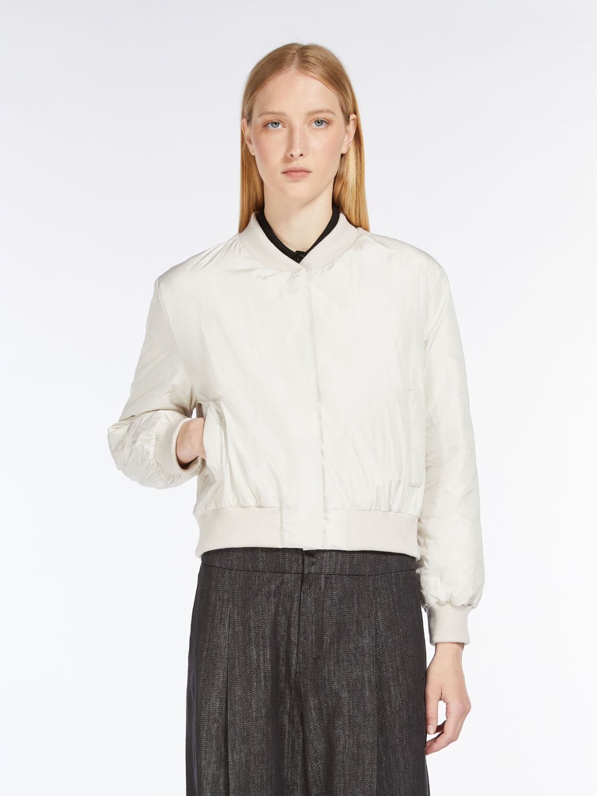 Reversible bomber jacket in water-resistant canvas