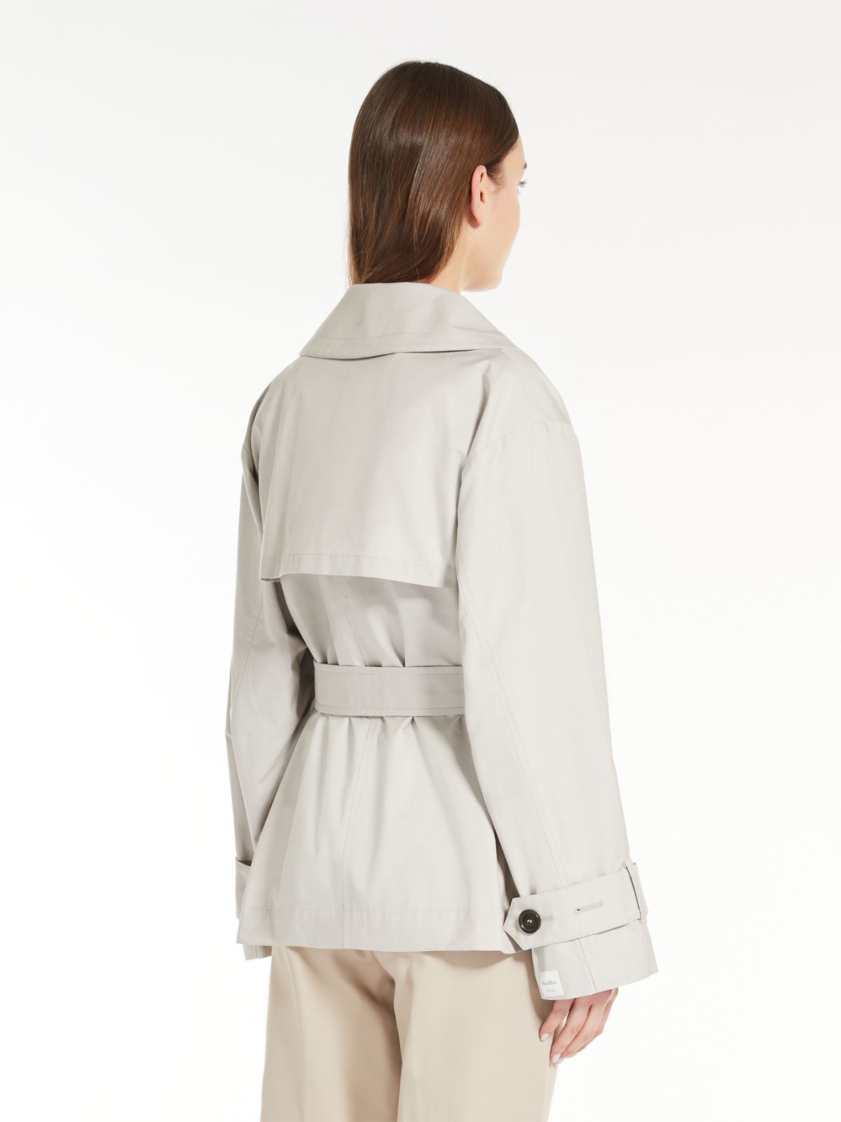 Double-breasted trench coat in water-resistant cotton twill