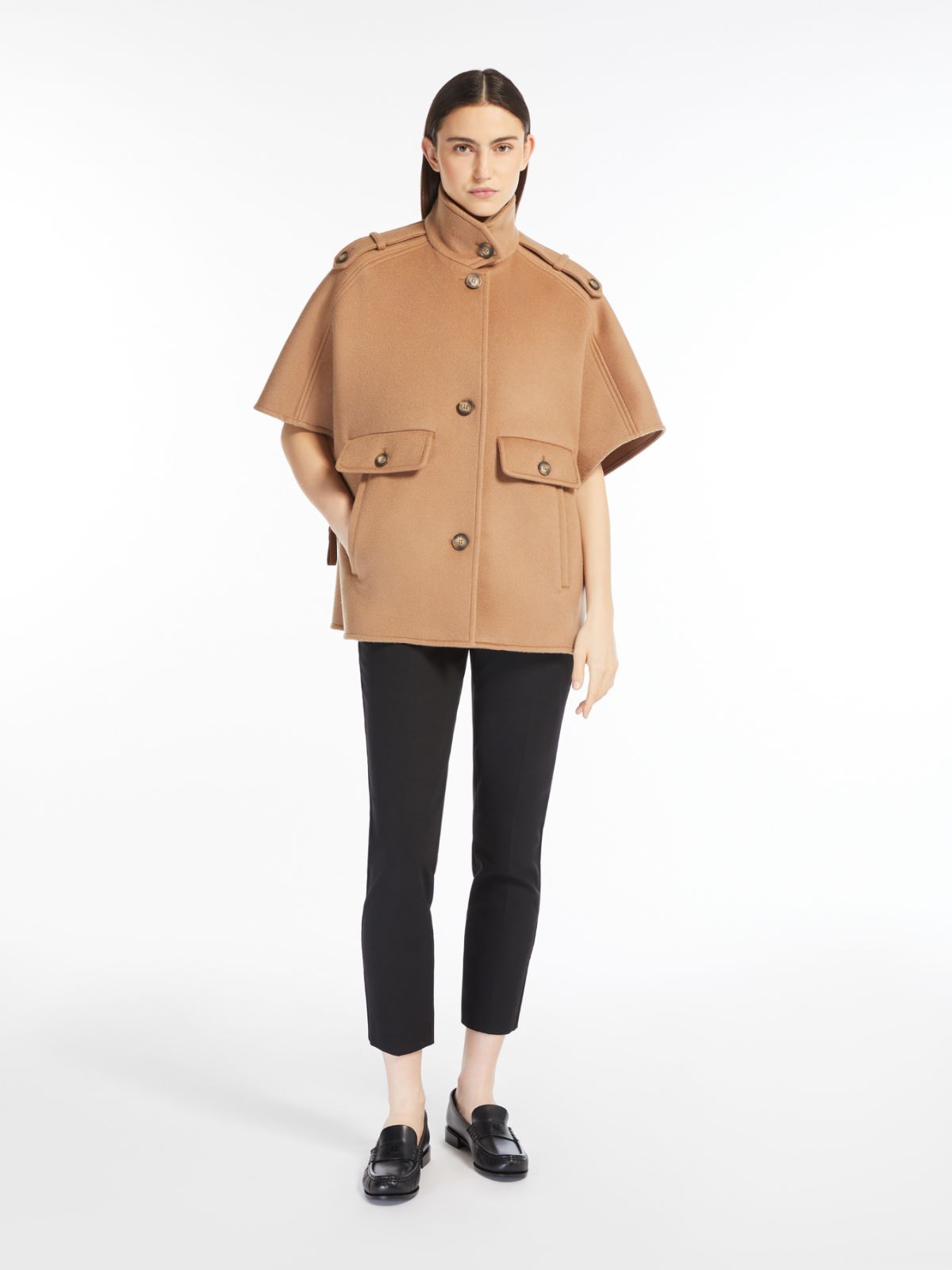 Lightweight cashmere cape