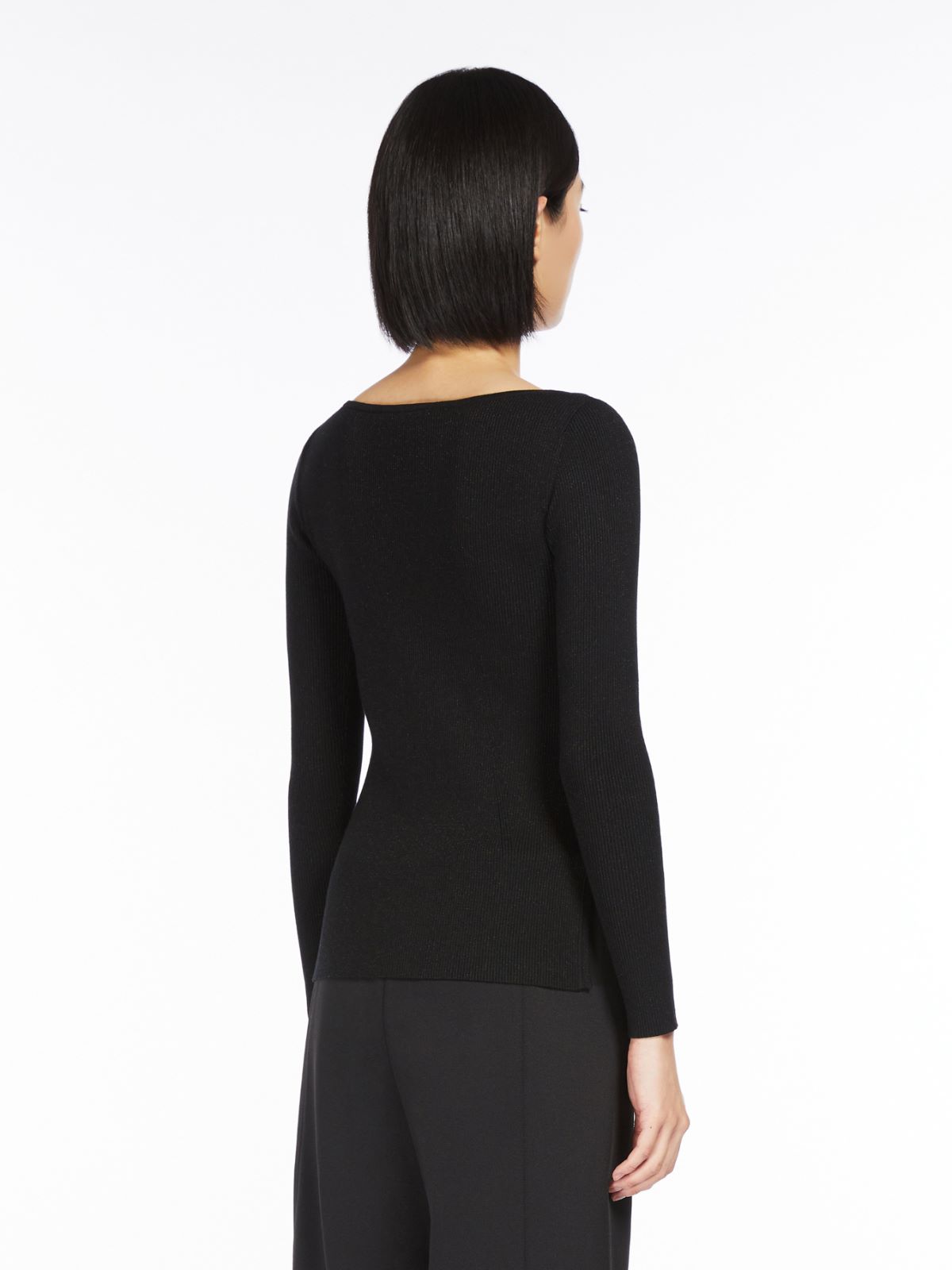 Feminine lurex and viscose yarn jumper