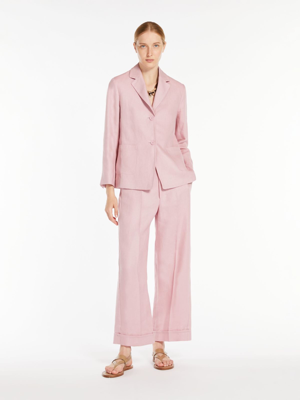 Linen canvas palazzo trousers