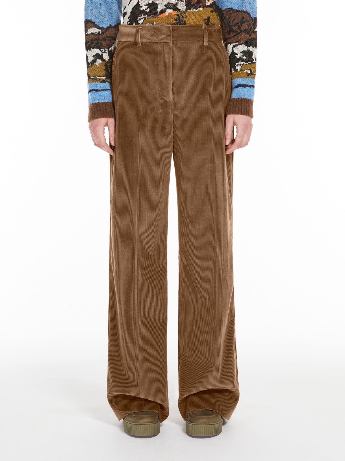 Wide-leg velvet trousers