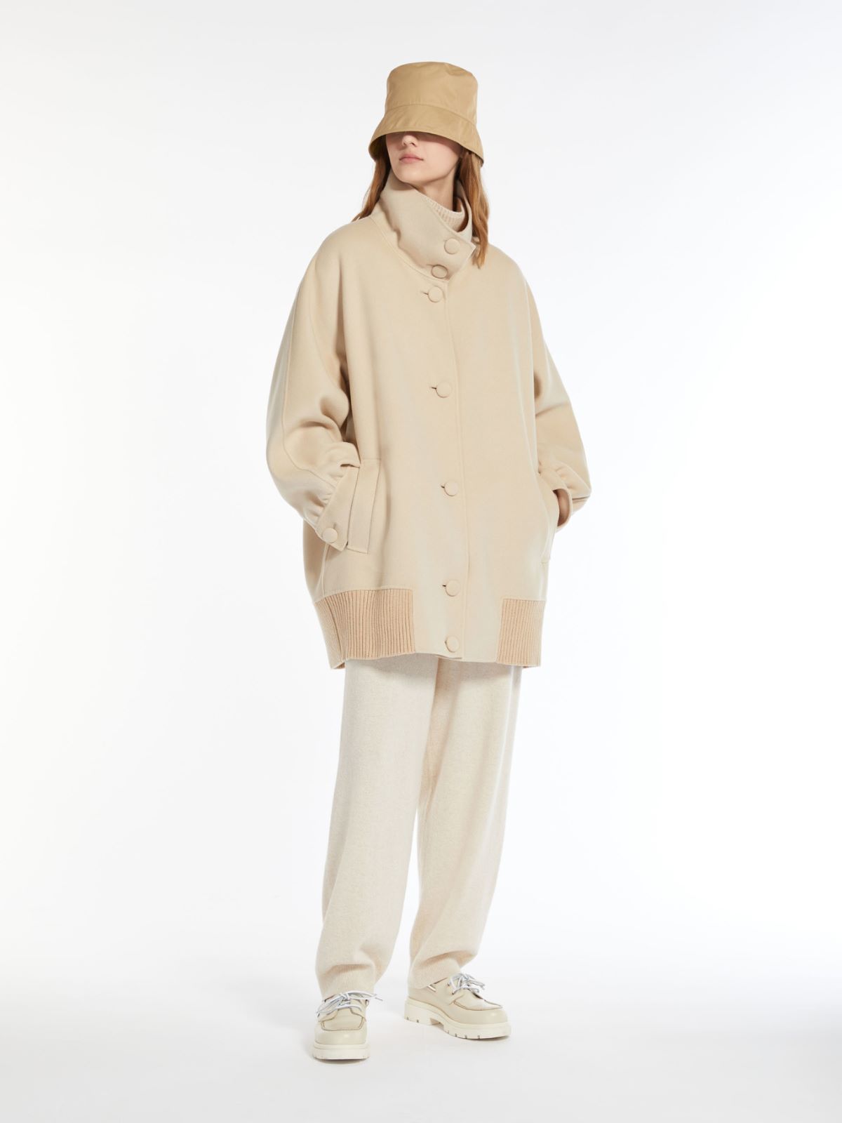 Double-faced wool bomber jacket