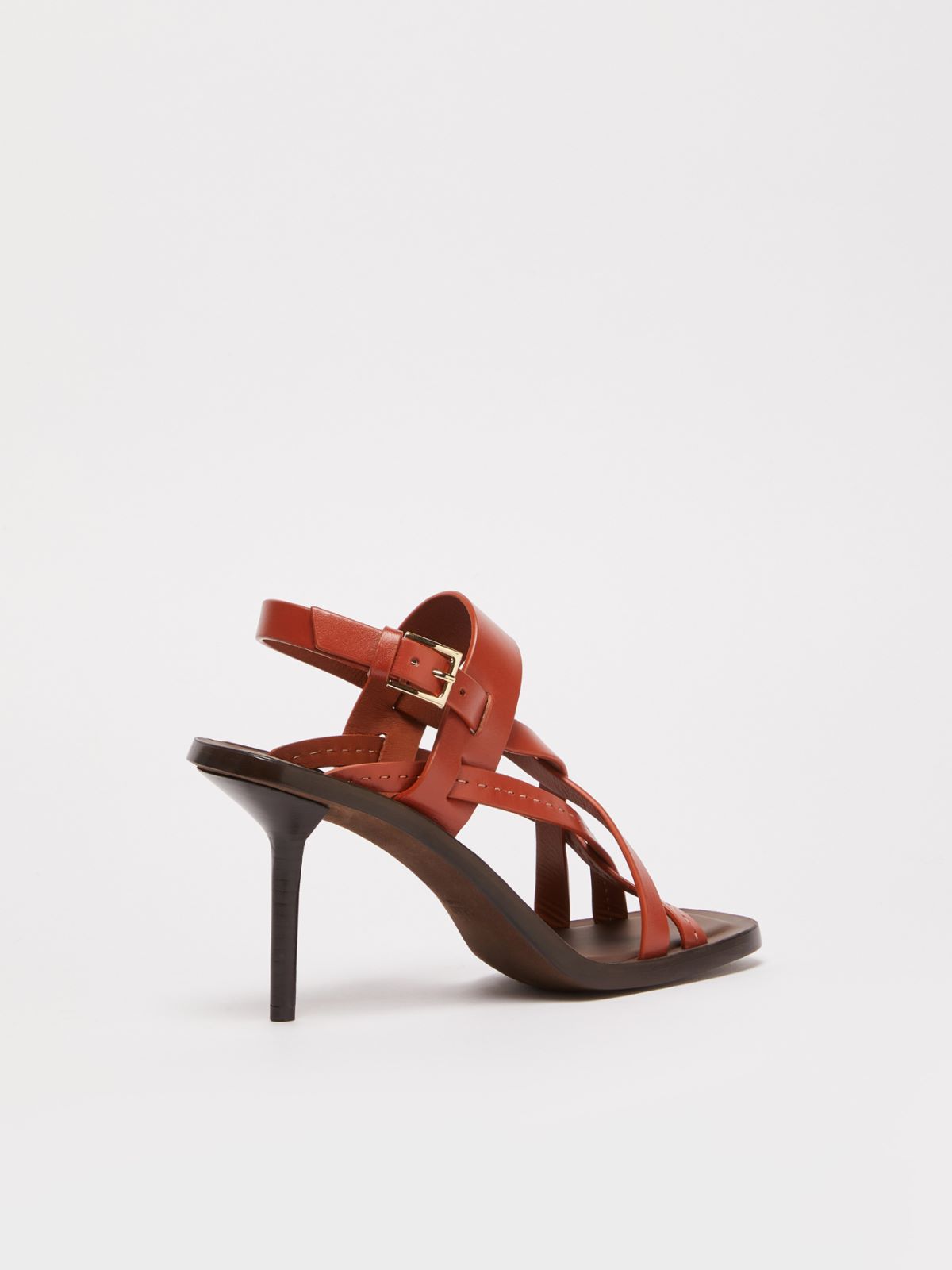 Leather cage sandals