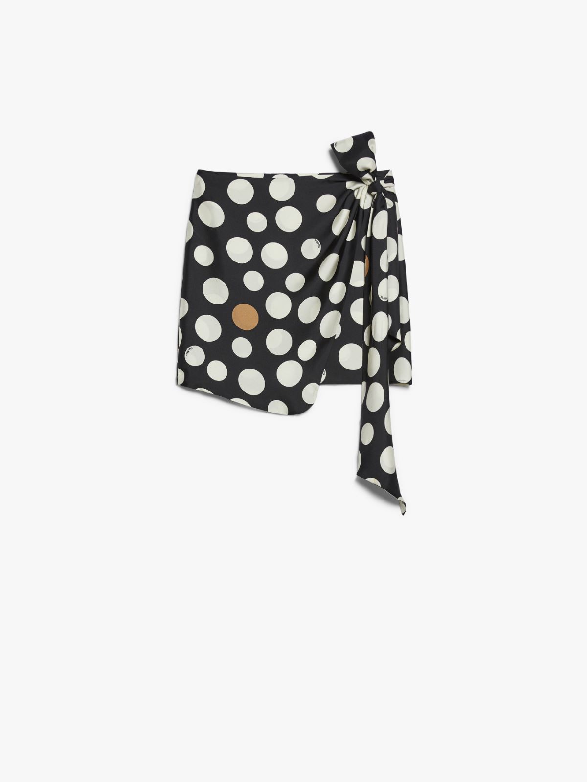 Short printed silk skirt