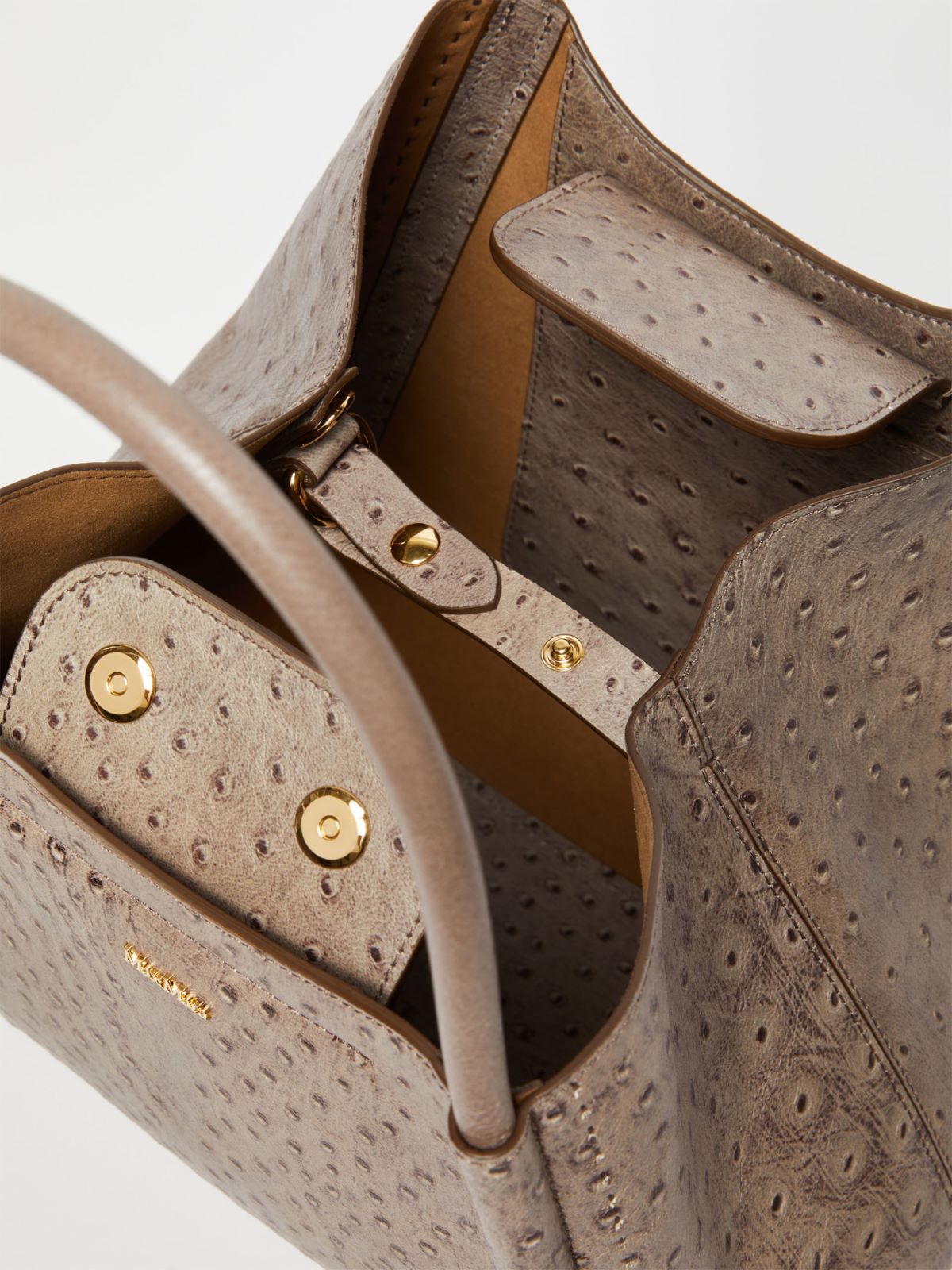 Small ostrich-print leather Marine Bag