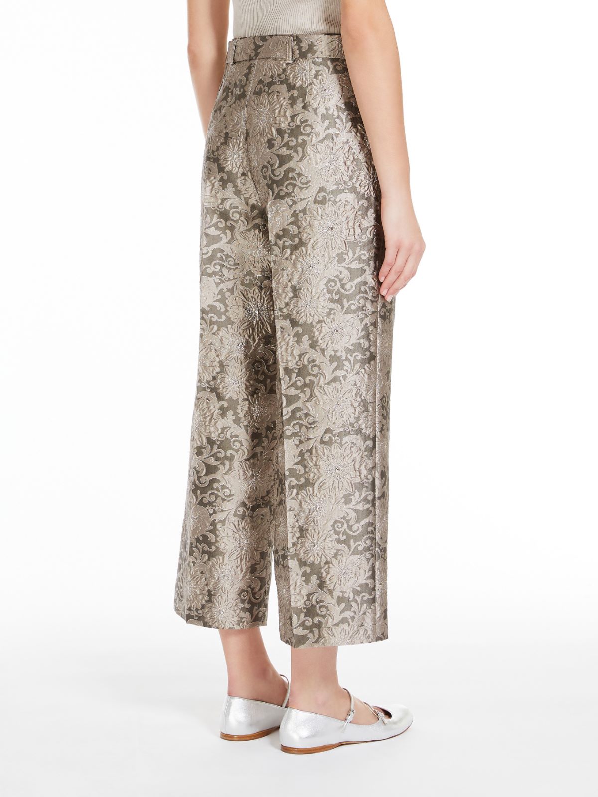 Jacquard silk trousers