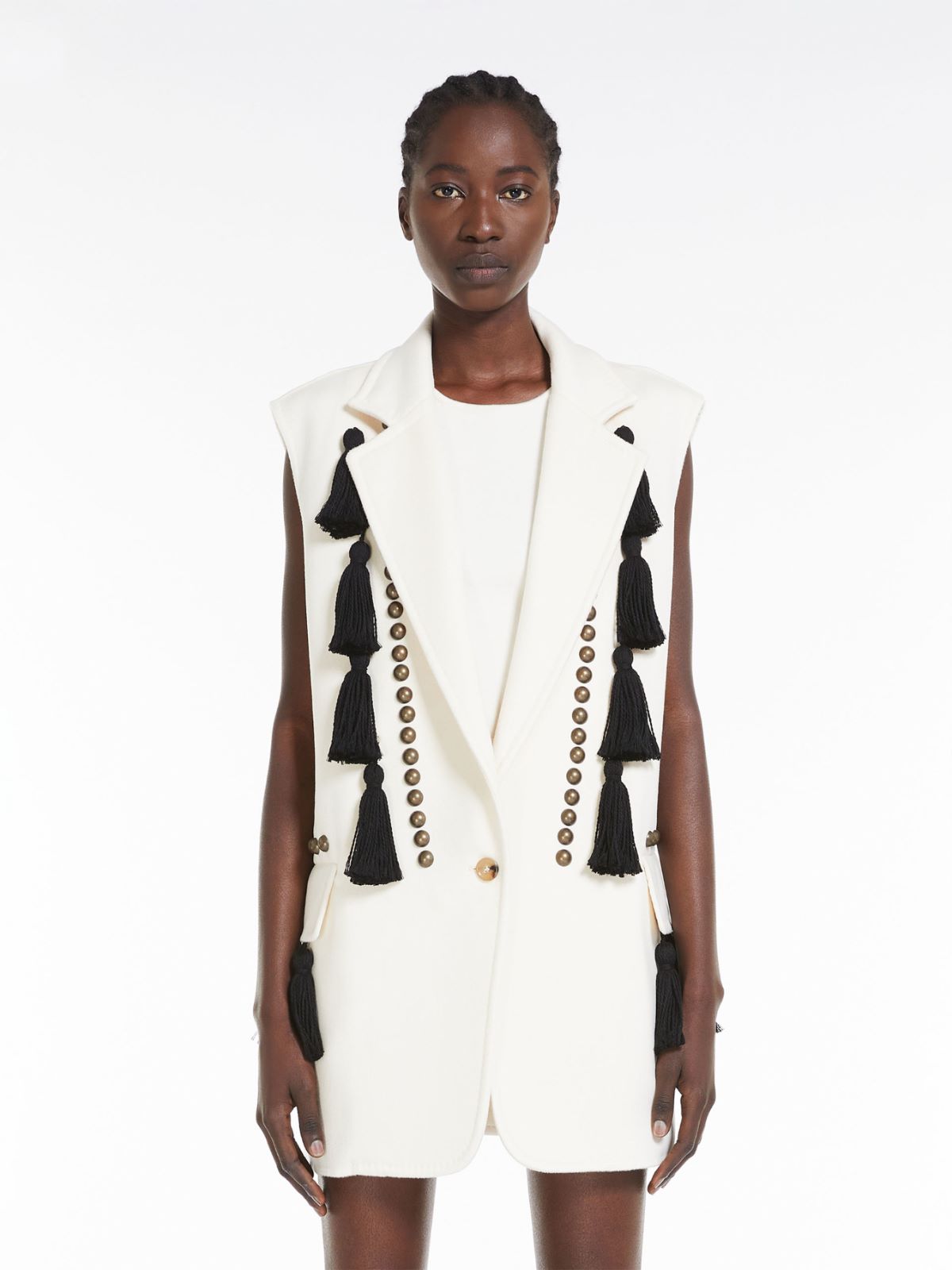 Wool and cashmere midi gilet