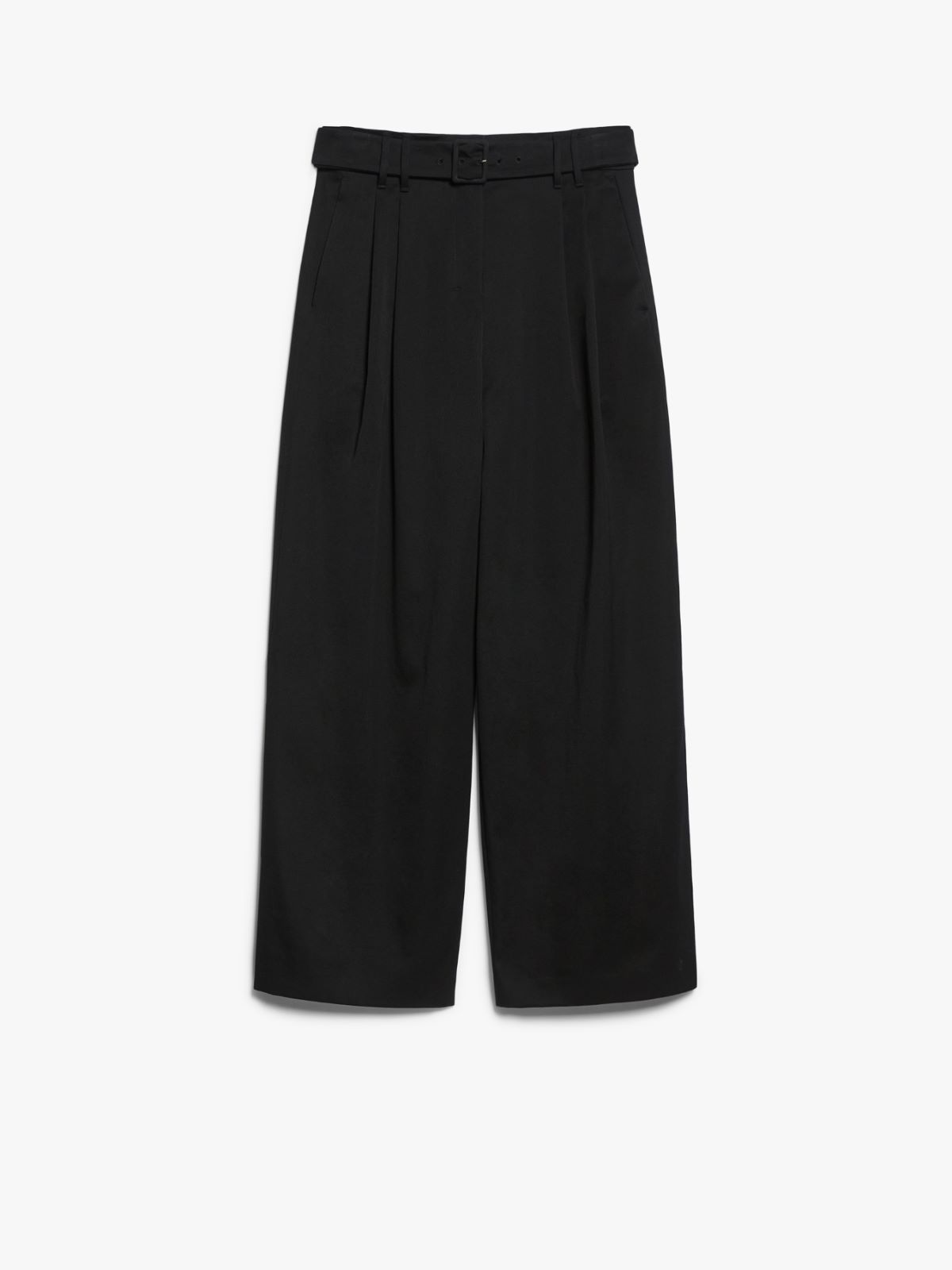 Wide-fit gabardine trousers
