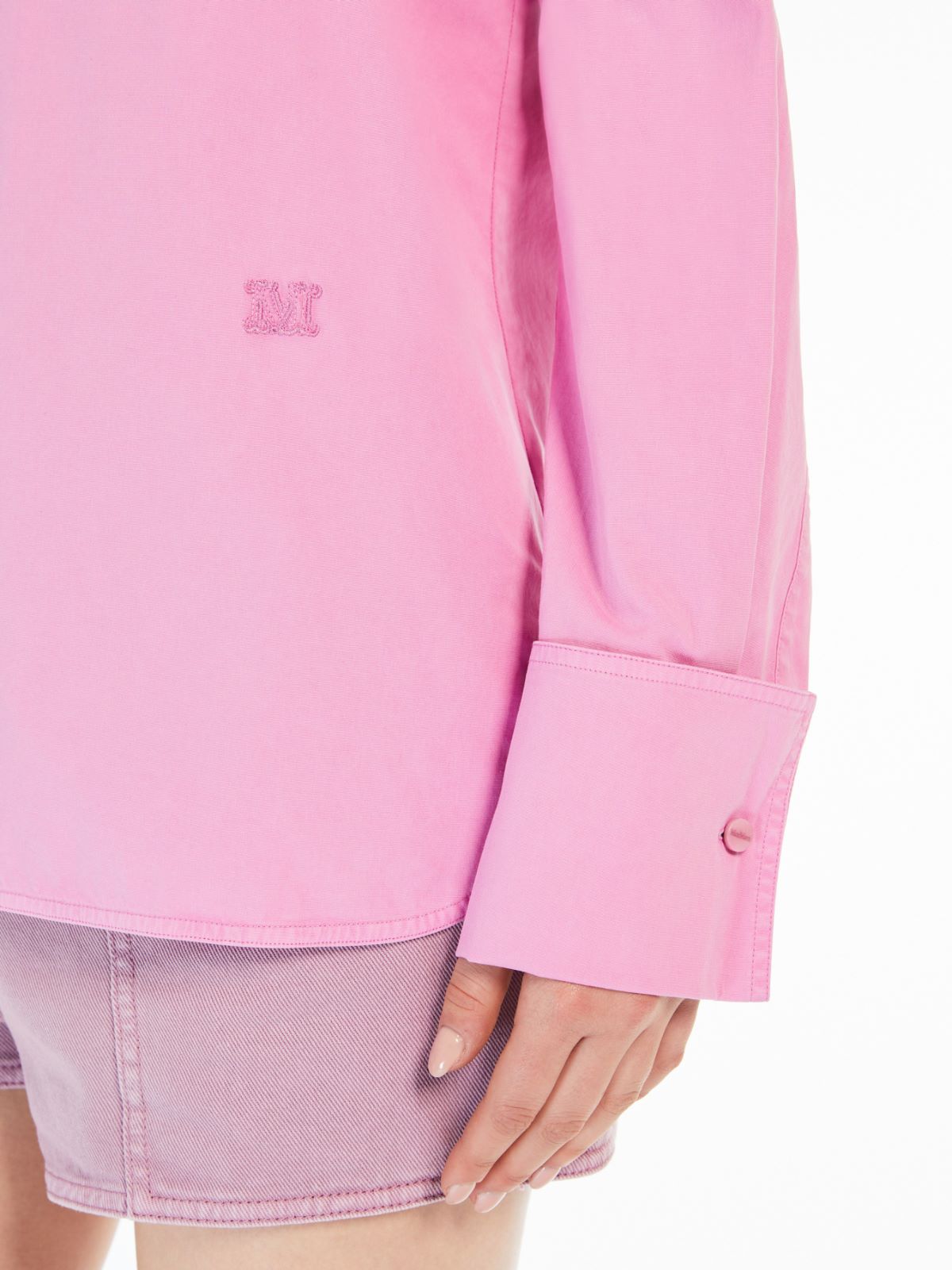 Stretch canvas fitted shirt