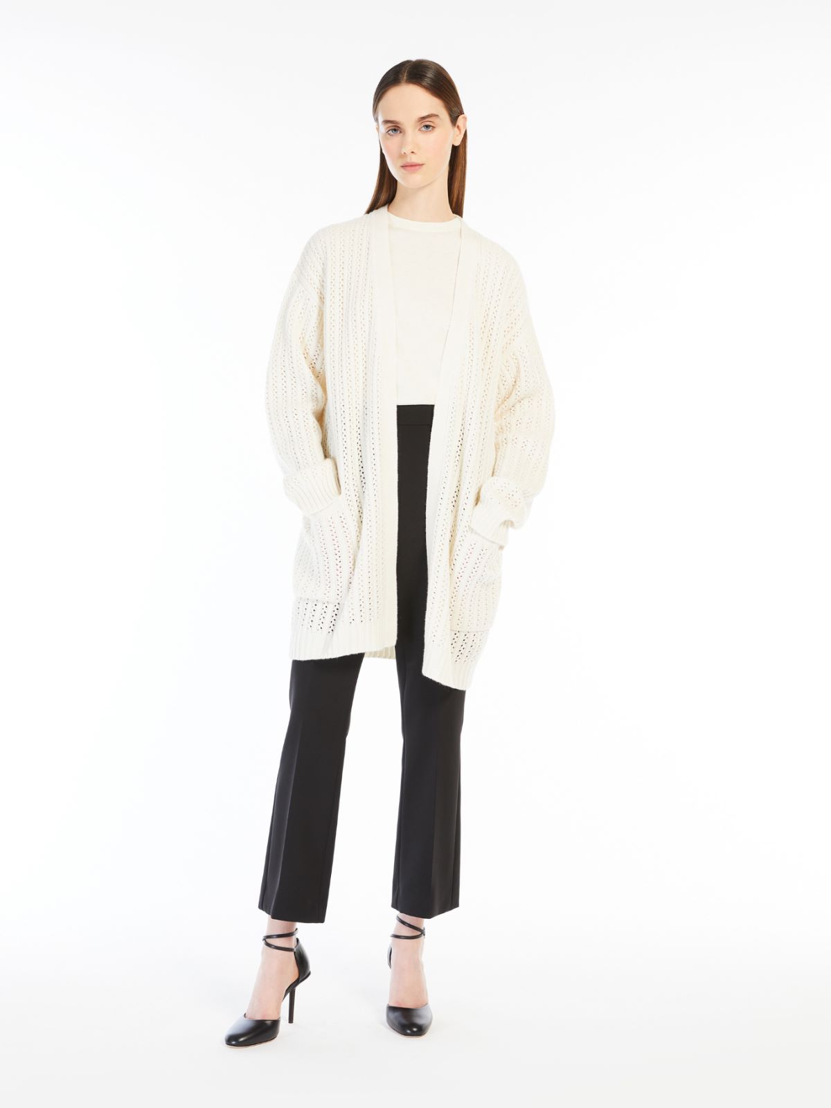 Wool and cashmere ribbed cardigan