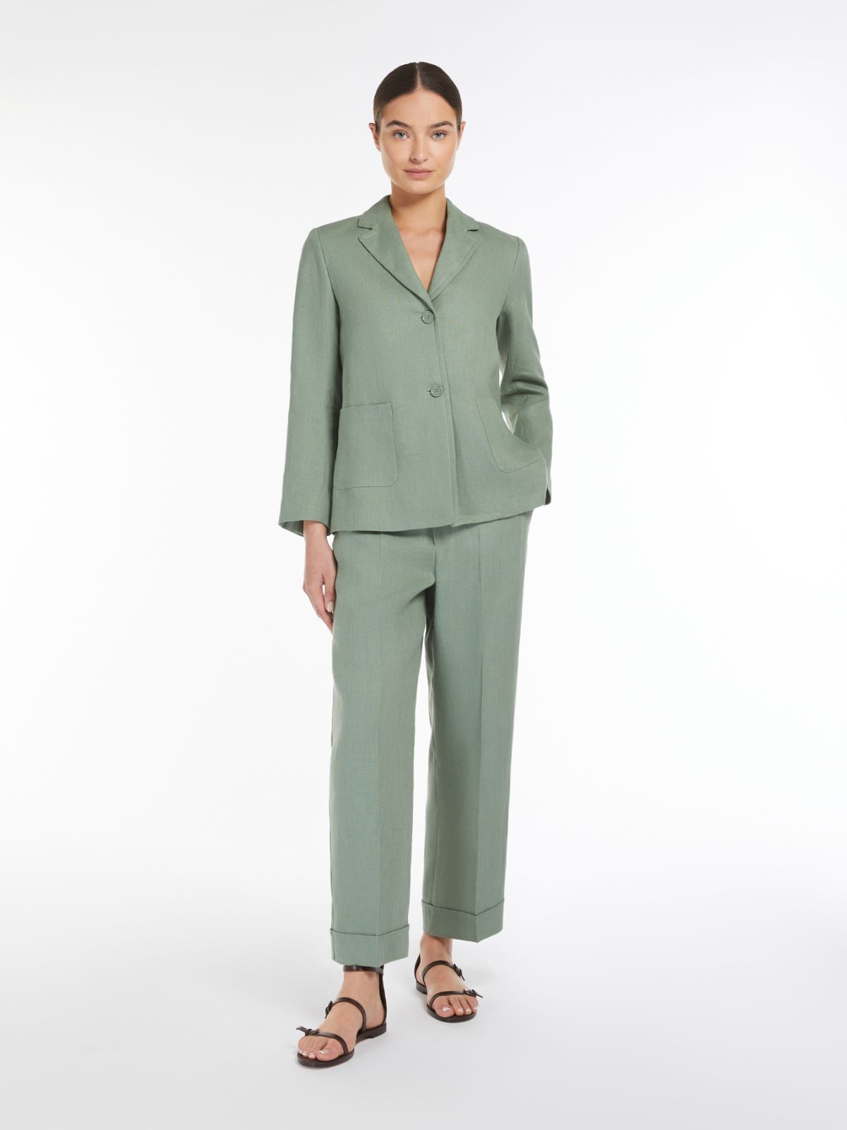 Single-breasted linen jacket