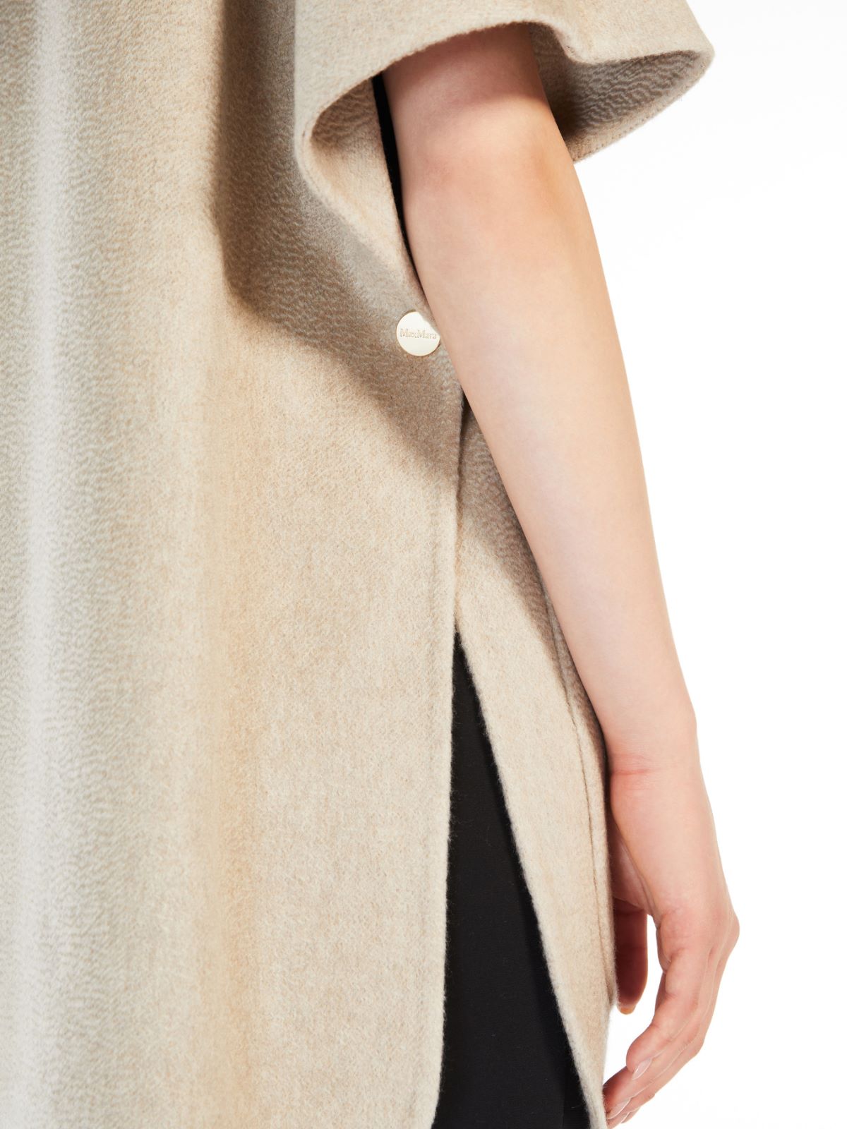 Sable-look cashmere cape